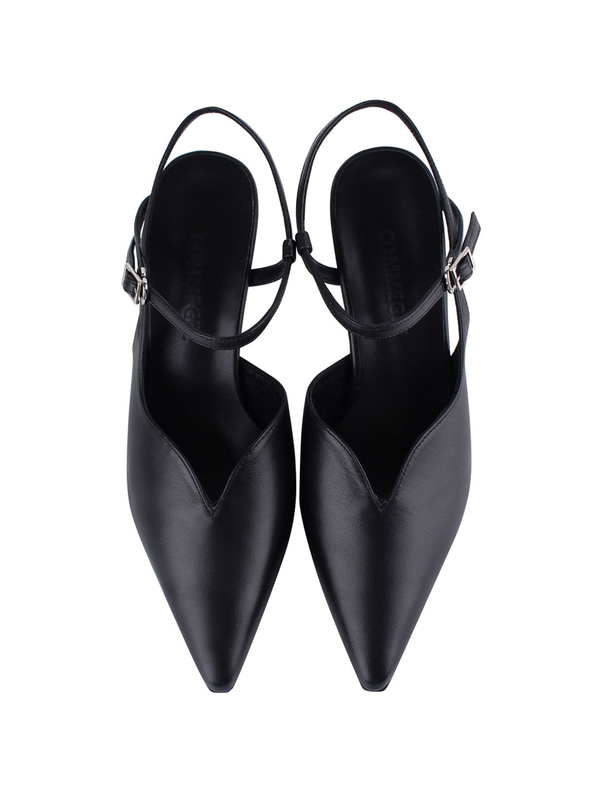 꼼므지(COMMEGEE) V cutting Wave Sling-Back / CG1039BK