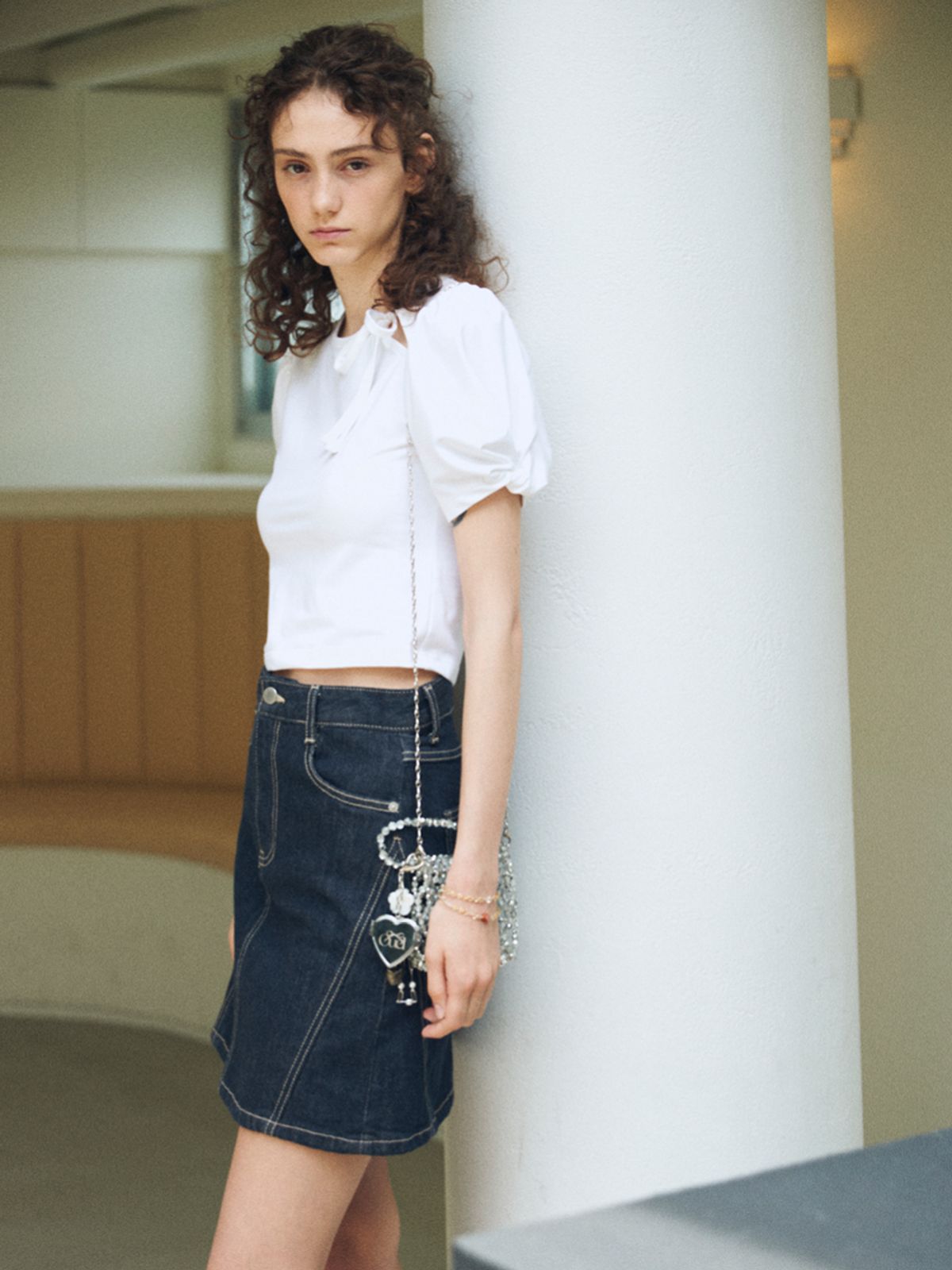 오앨(OUEL) DENIM MINI SKIRT_INDIGO