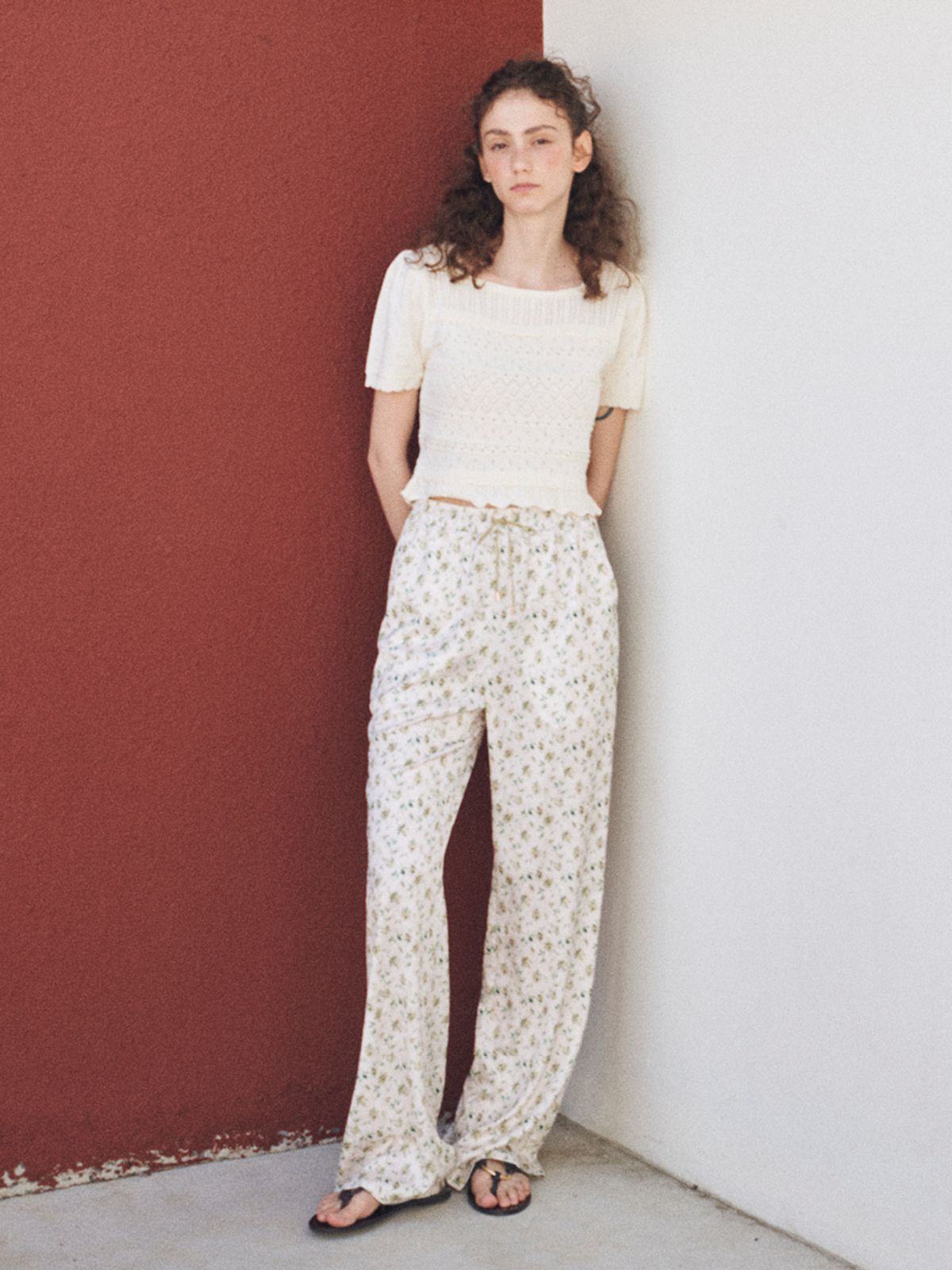 오앨(OUEL) SQUARE NECK HALF-SLEEVE KNIT_CREAM