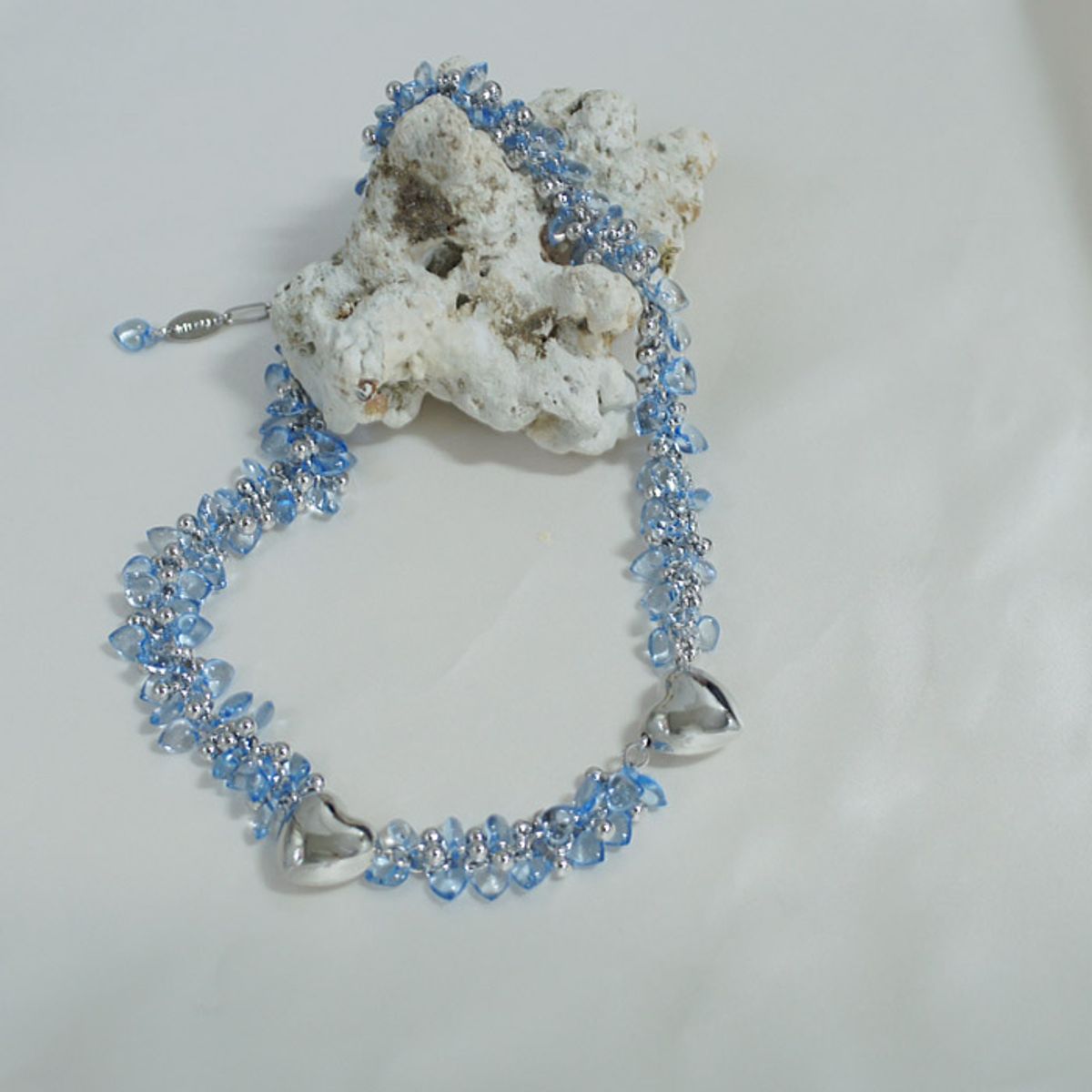 트레쥬(TREAJU) Double silver heart choker