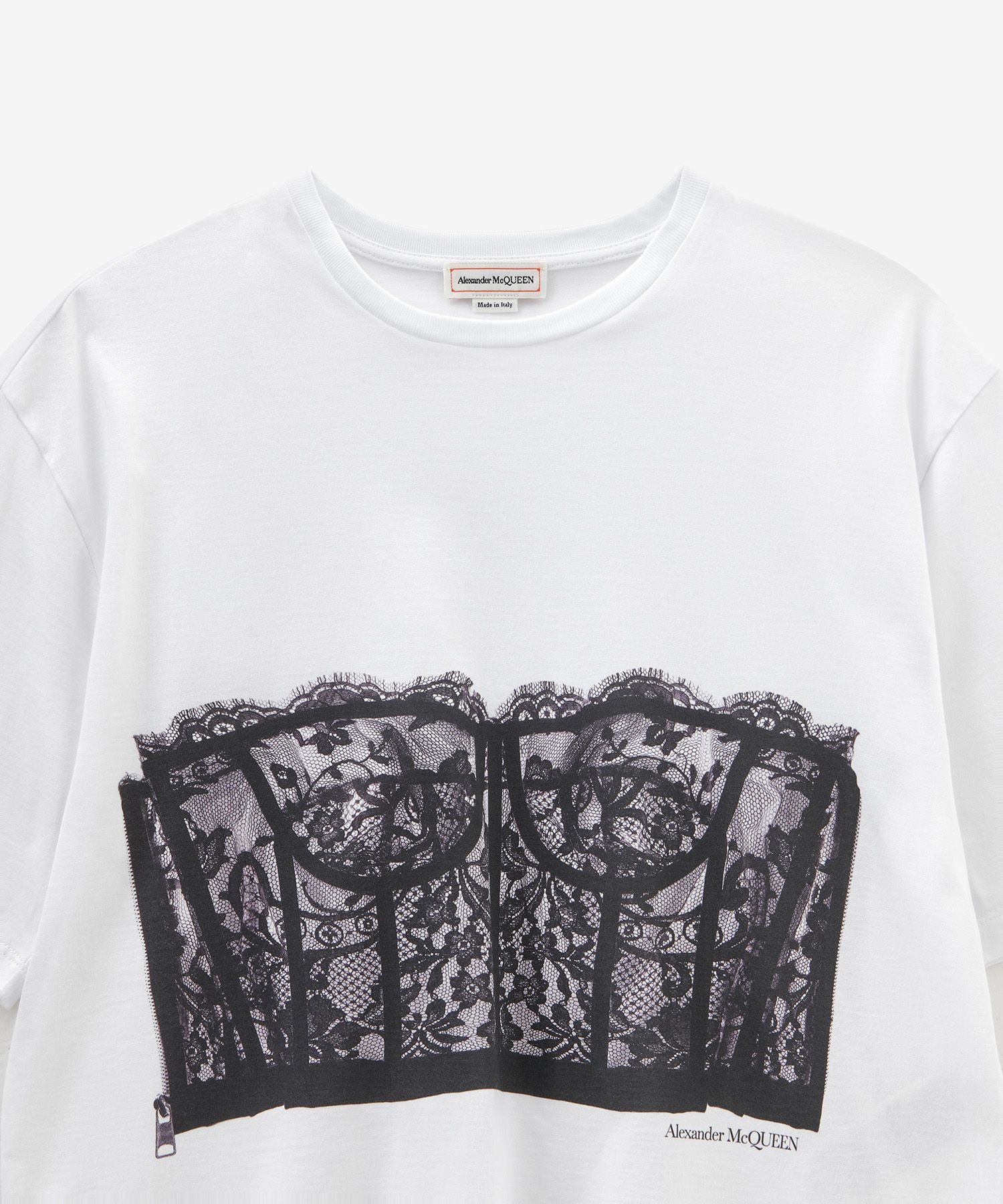 【ALEXANDER McQUEEN】LACE CORSET SHORT SLEEVE T SHIRT MUSINSA | ALEXANDER McQUEEN Lace corset short sleeve T-shirt