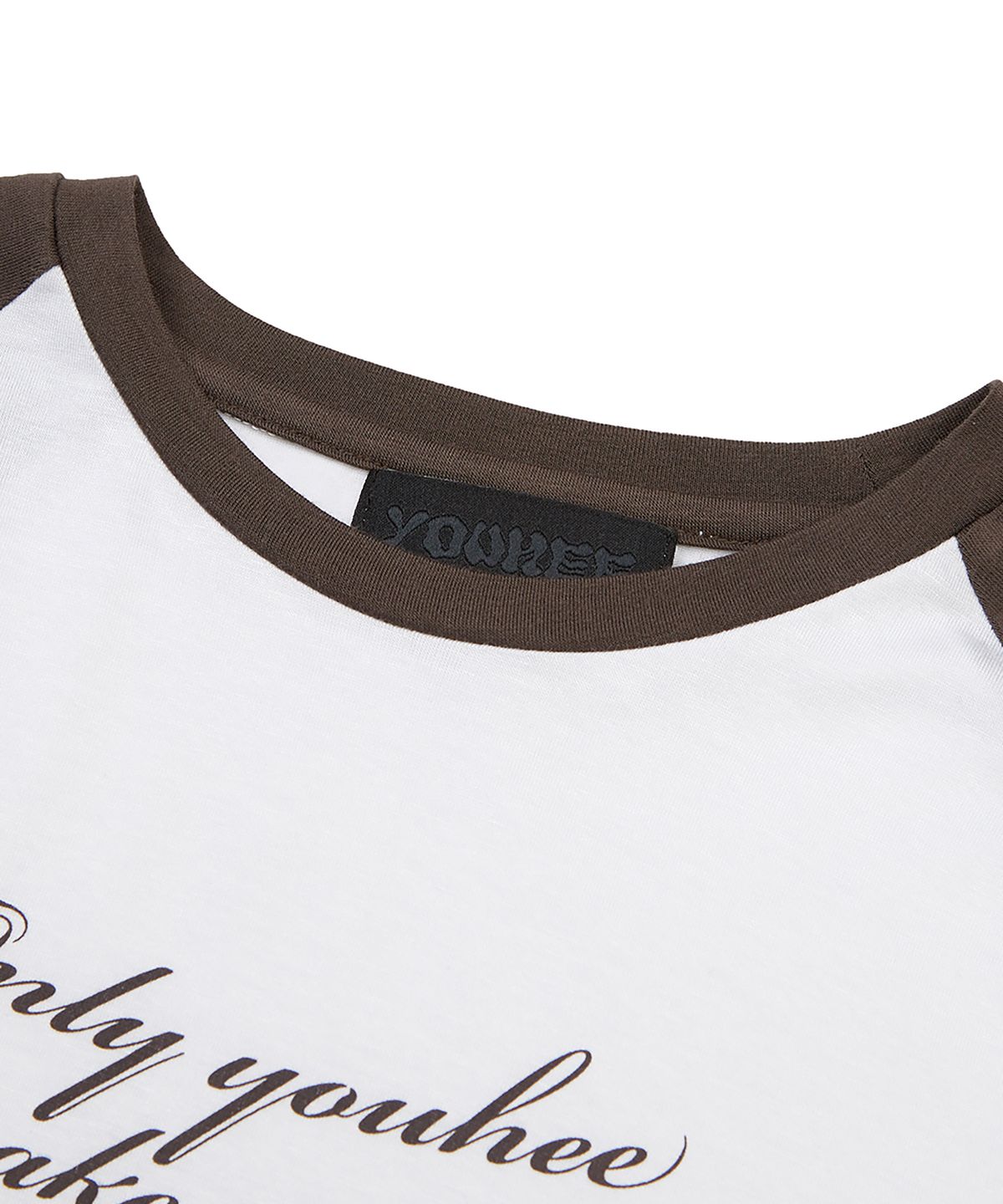 유희(YOUHEE) REGLAN LETTERING LONG SLEEVE BROWN