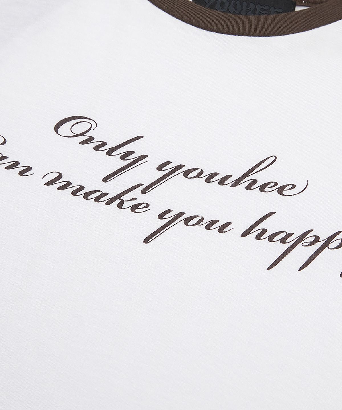 유희(YOUHEE) REGLAN LETTERING LONG SLEEVE BROWN