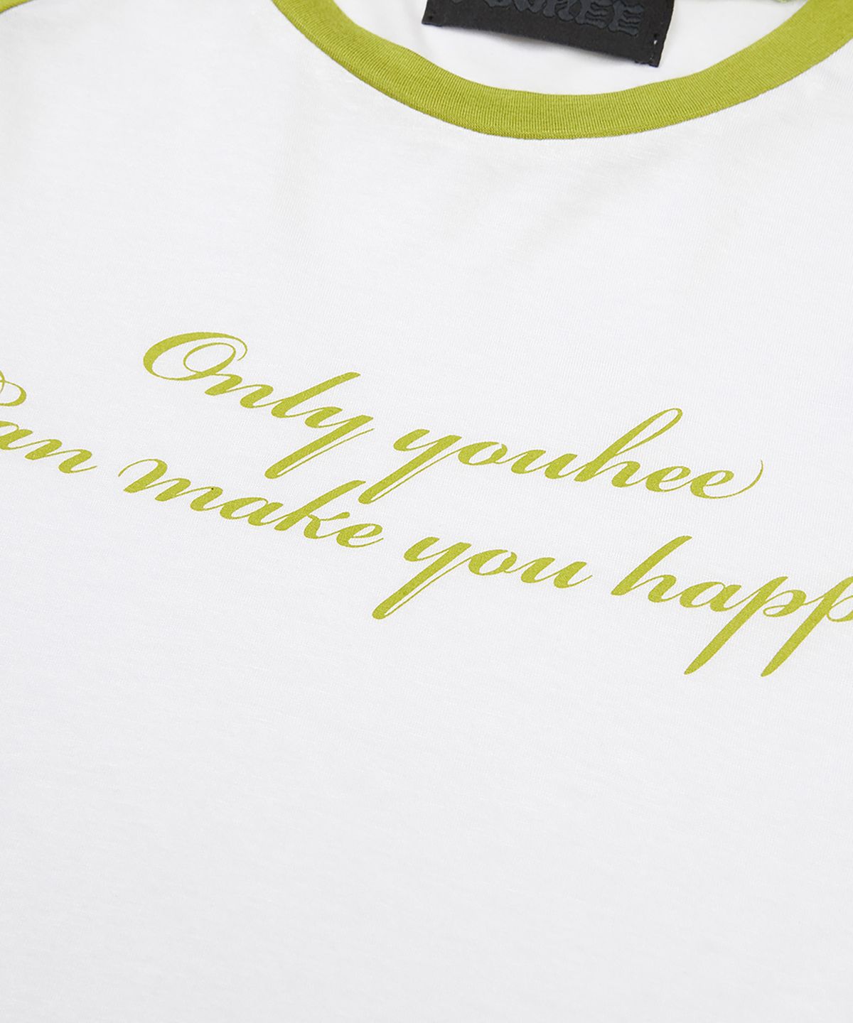 유희(YOUHEE) REGLAN LETTERING LONG SLEEVE LIME