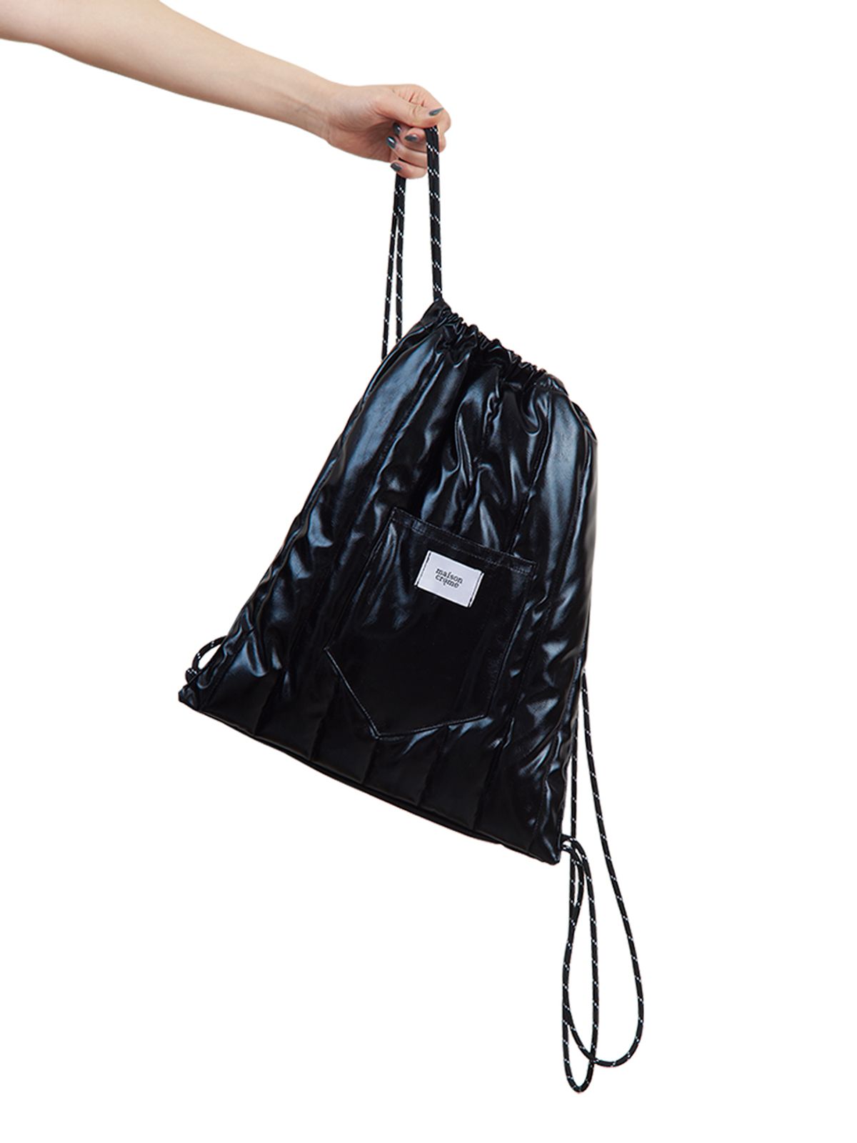 메종크렘(MAISON CREME) Metalic string backpack_Black