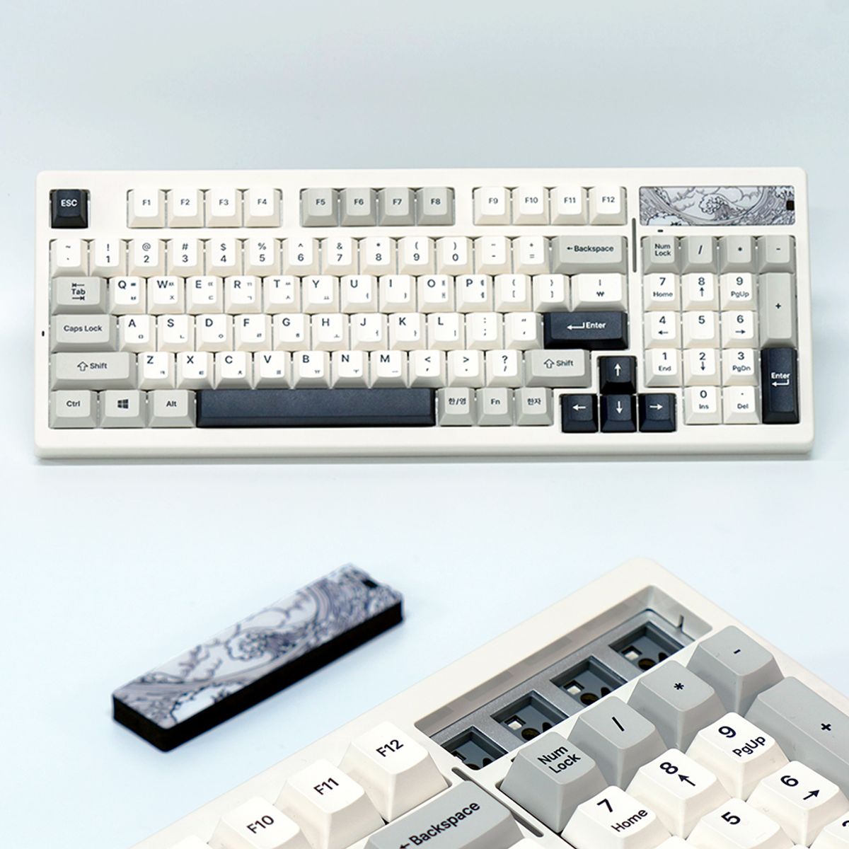 아이노비아(INOVIA) YUNZII Keynovo IF98 RGB 핫스왑 가스켓 풀윤활 레트로 기계식 키보드