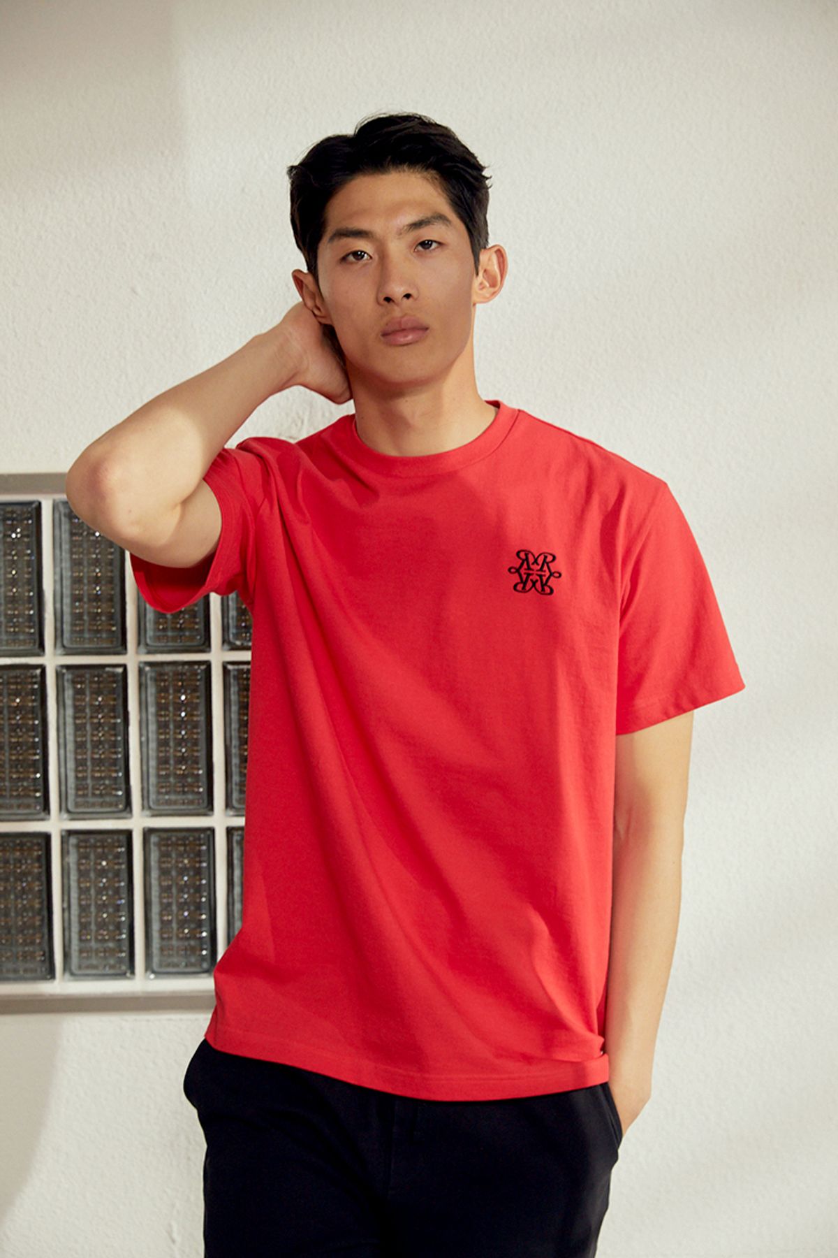 리드로(LEADRAW) 플라워 타이거 반팔티셔츠 _ 레드