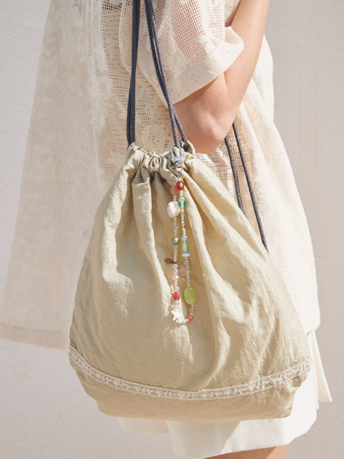 오앨(OUEL) DRAWSTRING BAG_OLIVE