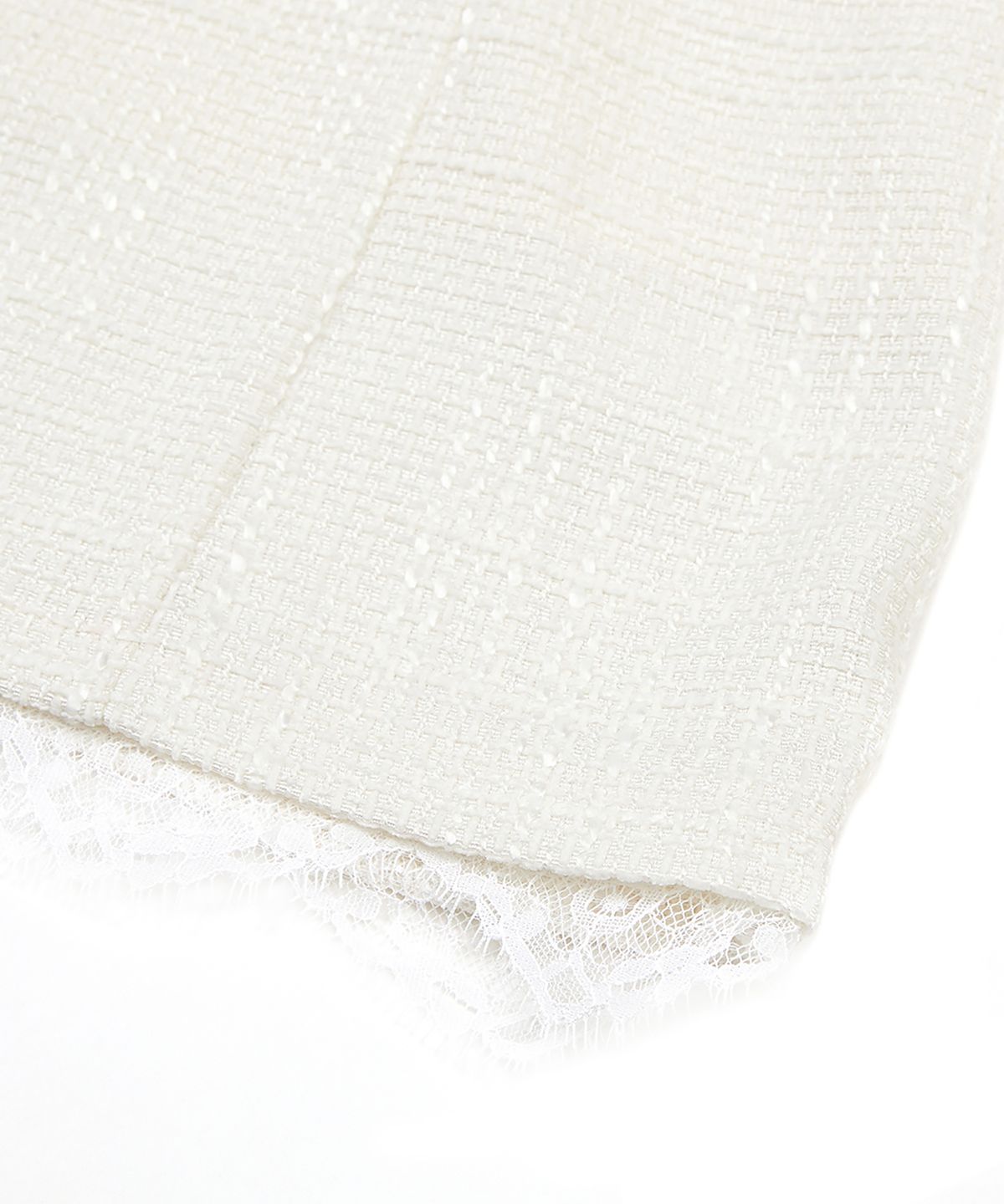 유희(YOUHEE) LACE TWEED MINI DRESS IVORY