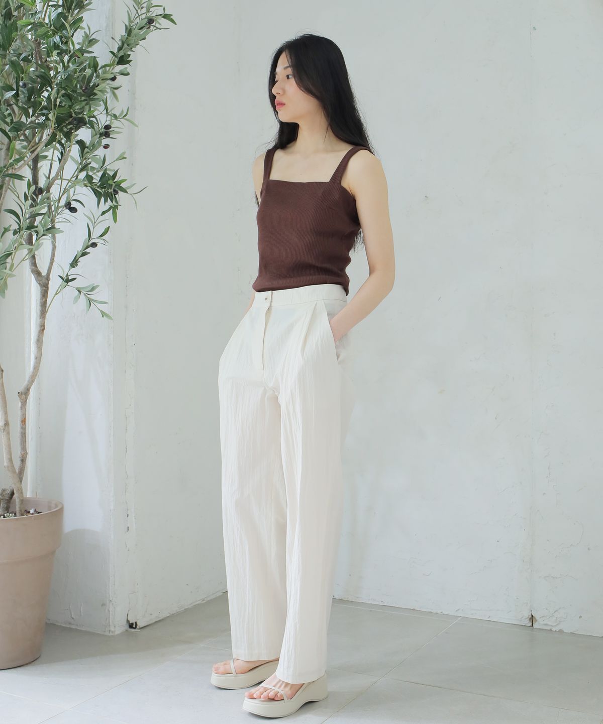 폴앤앨리스(PAUL&ALICE) RIBBED SLEEVELESS TOP / 6COLORS