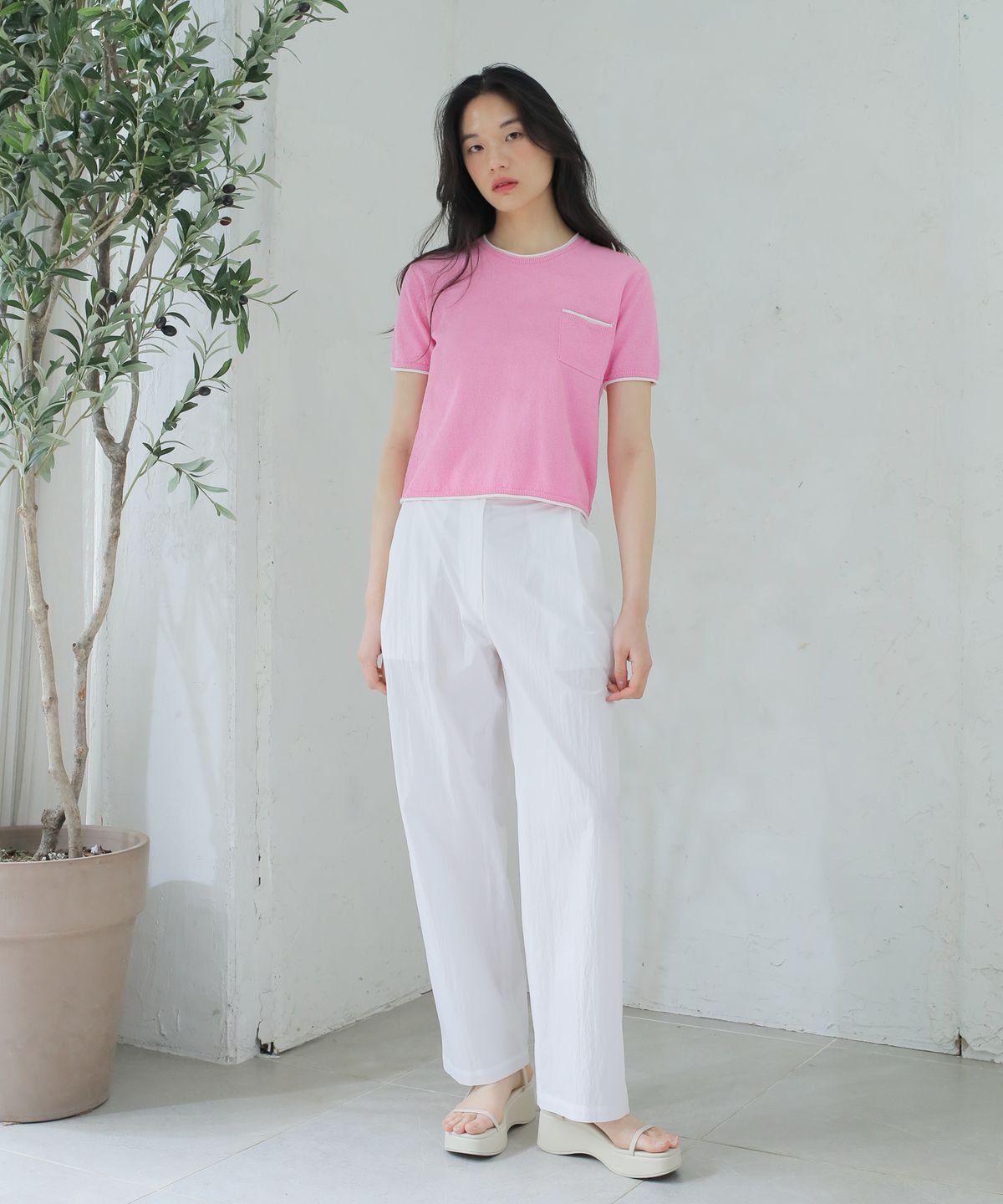폴앤앨리스(PAUL&ALICE) SUMMER TUCK PANTS / WHITE