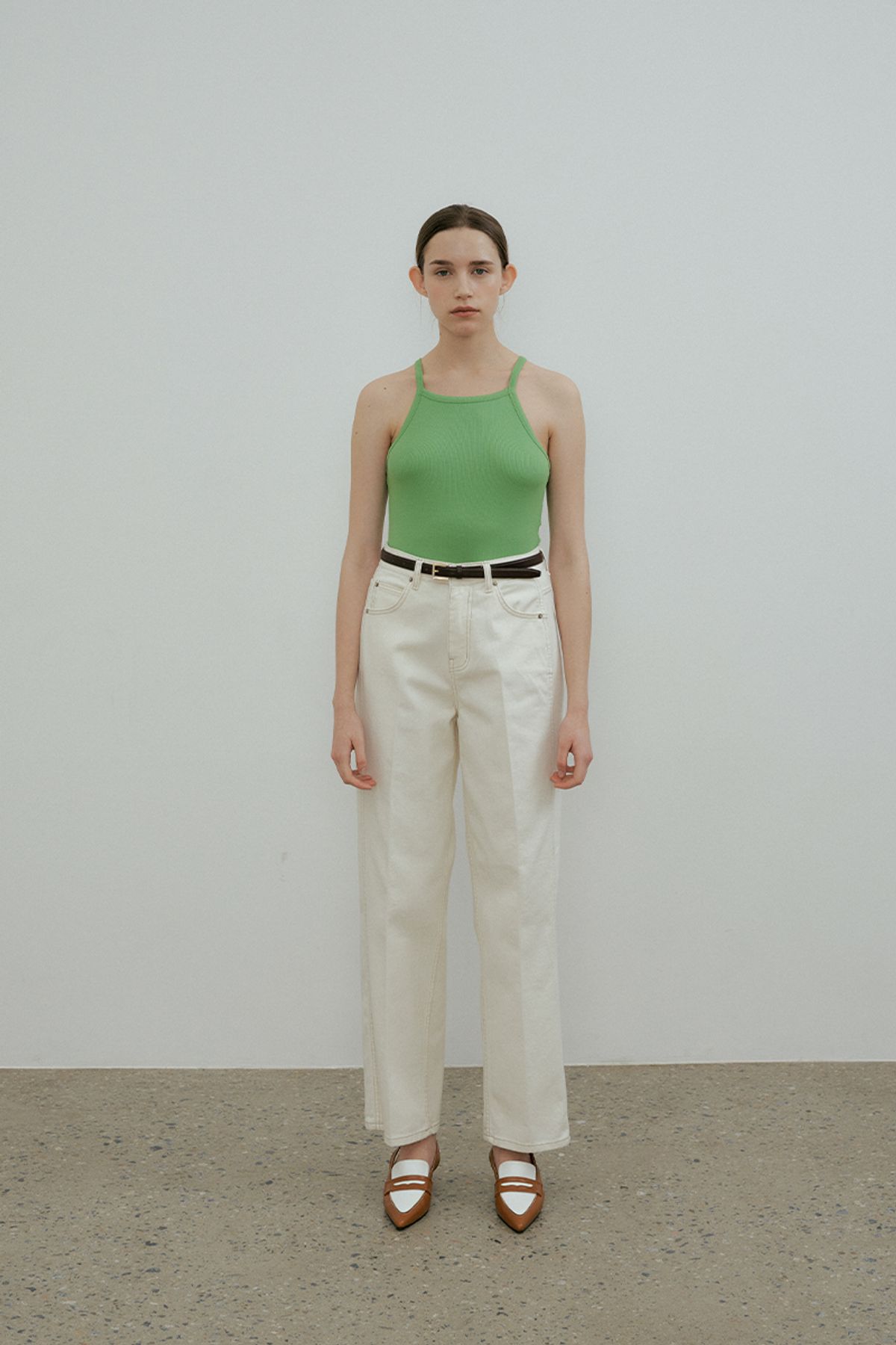 더페니(THE PENNY) LAYERED SLEEVELESS T - Yellow green