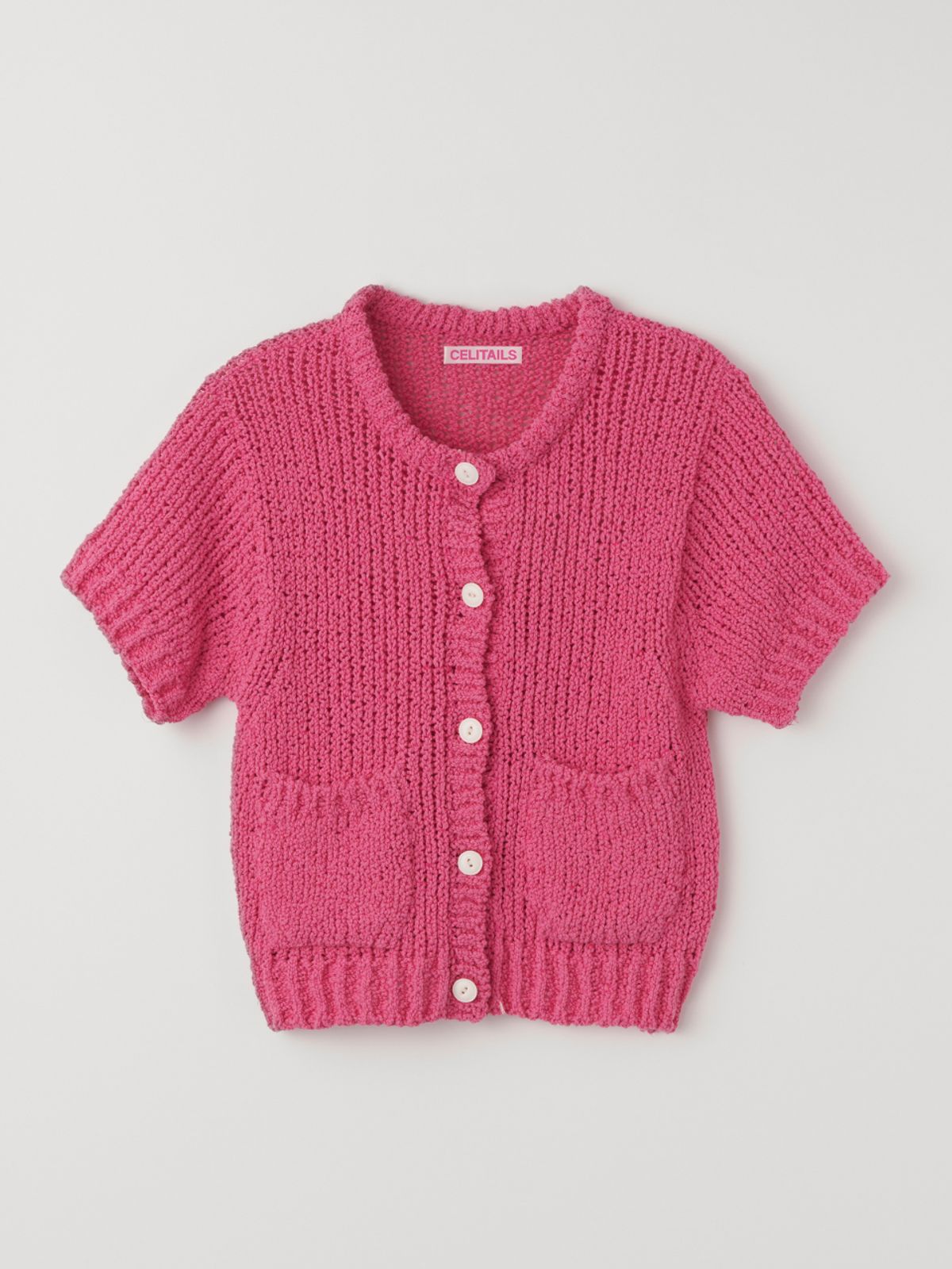 셀리테일즈(CELITAILS) MINI BUTTON CARDIGAN_PINK