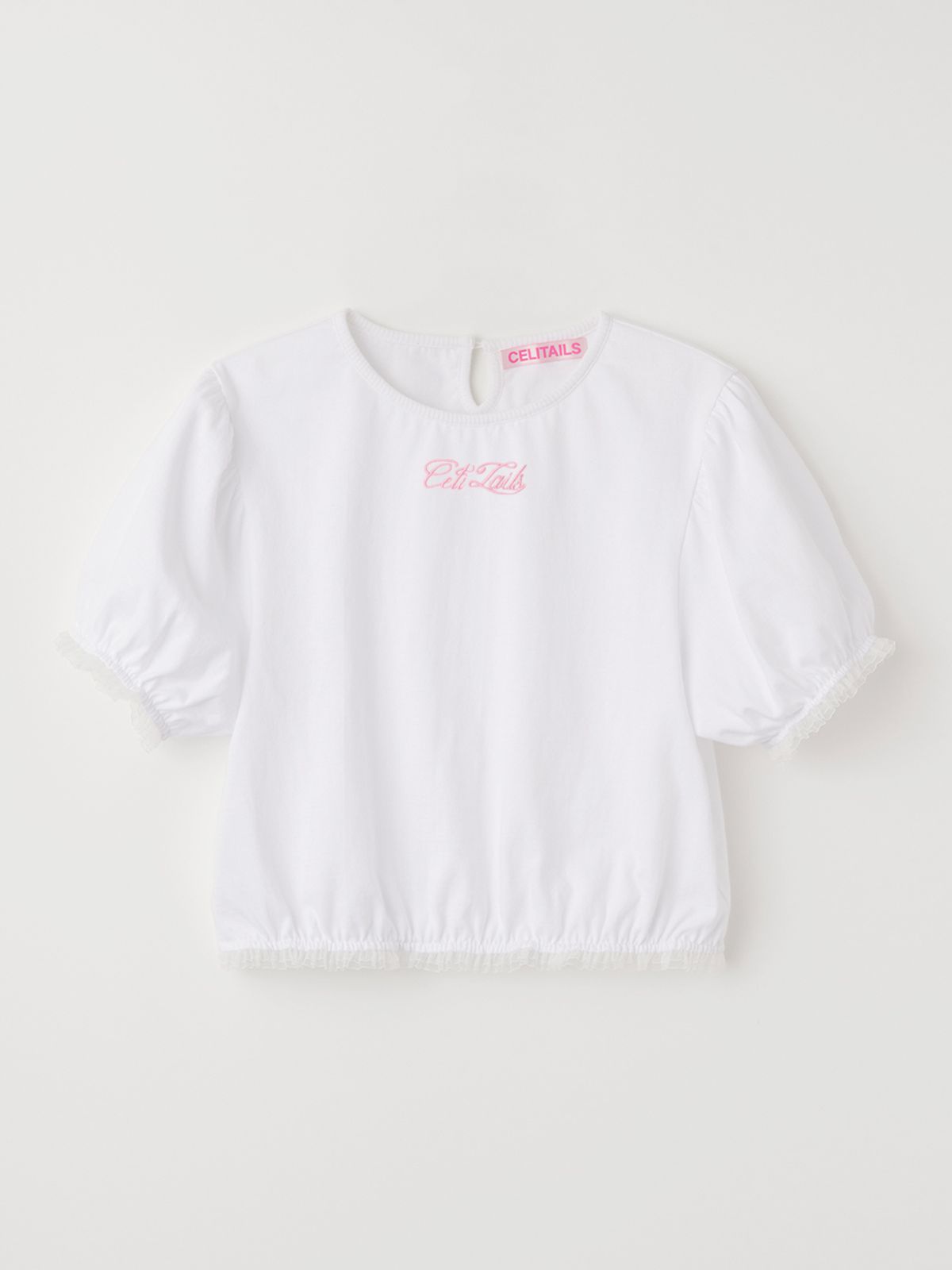 셀리테일즈(CELITAILS) FRILL CROP T-SHIRT_WHITE