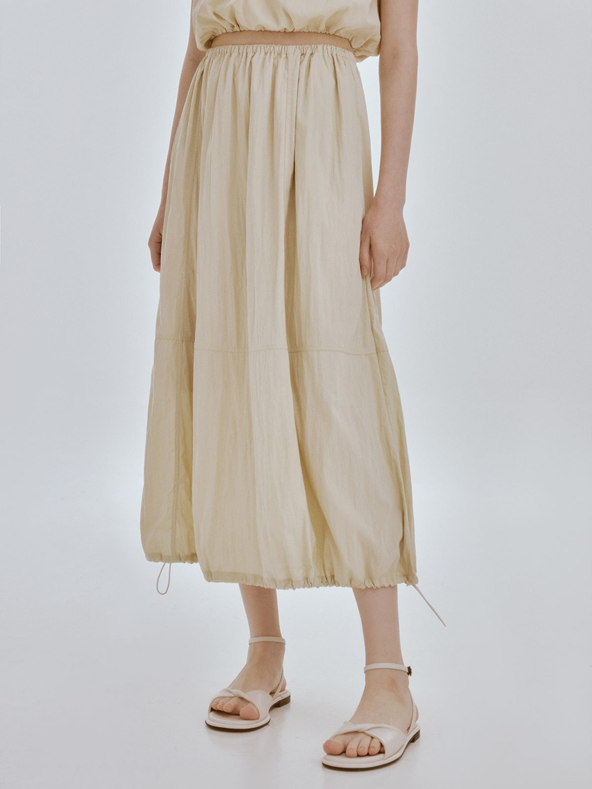 리엘(RE L) Nod string skirt (olive)