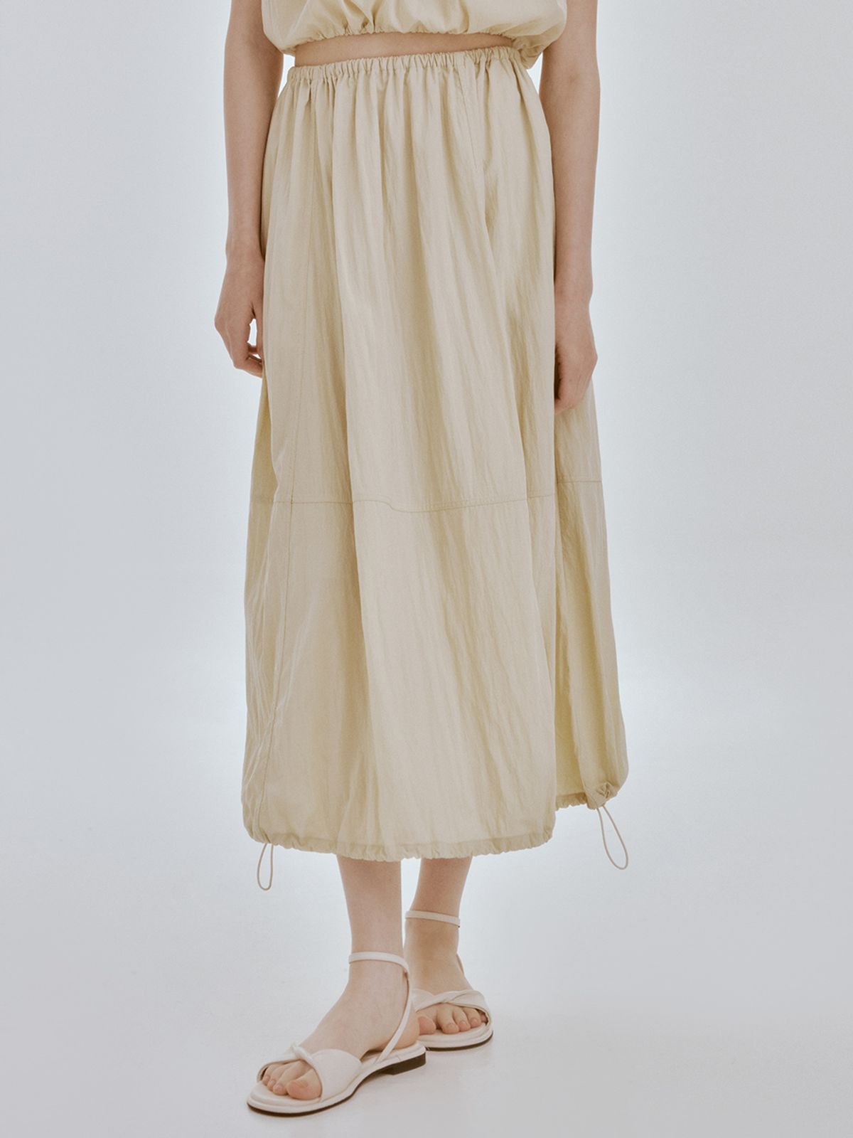 리엘(RE L) Nod string skirt (olive)