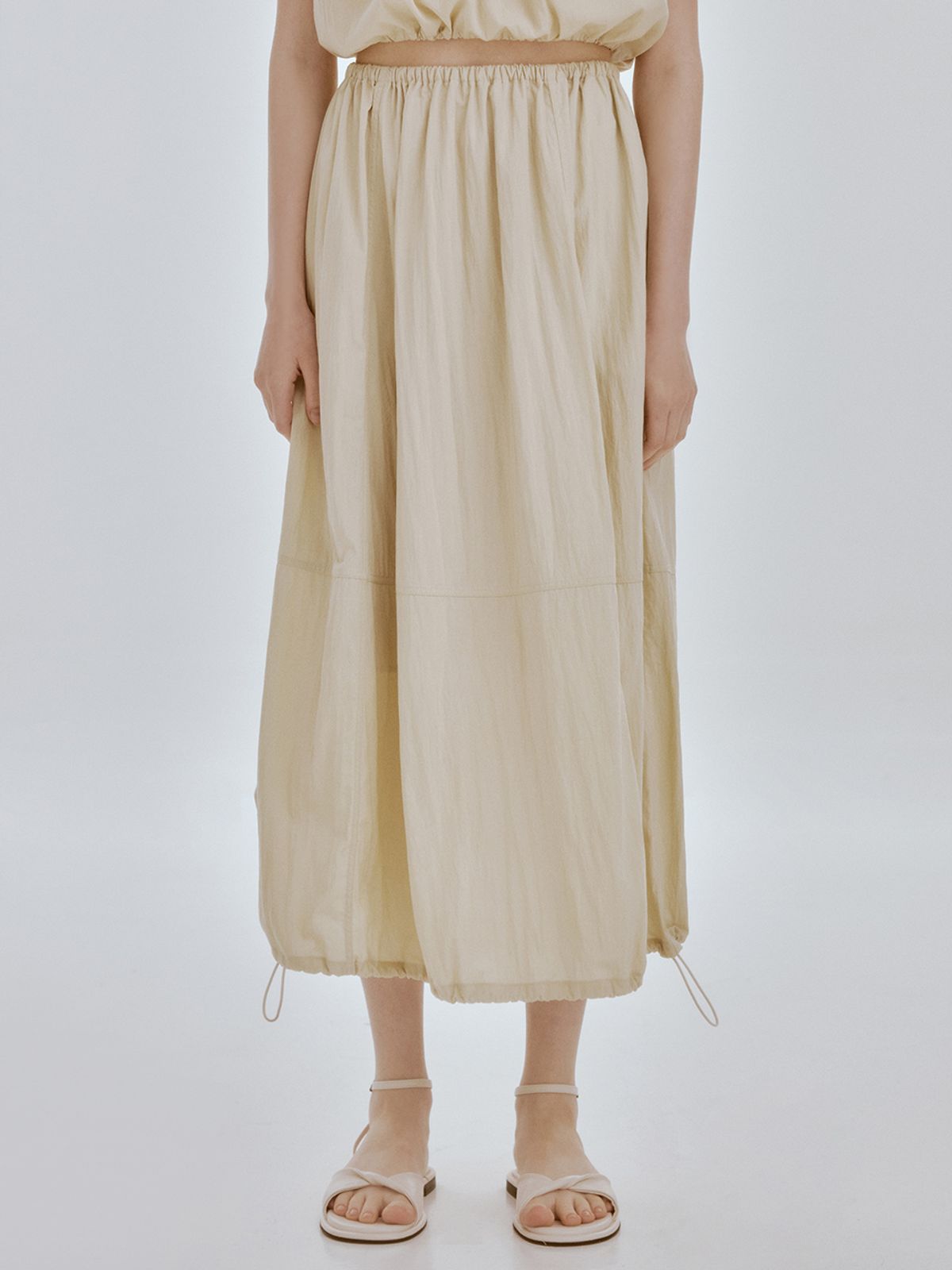리엘(RE L) Nod string skirt (olive)
