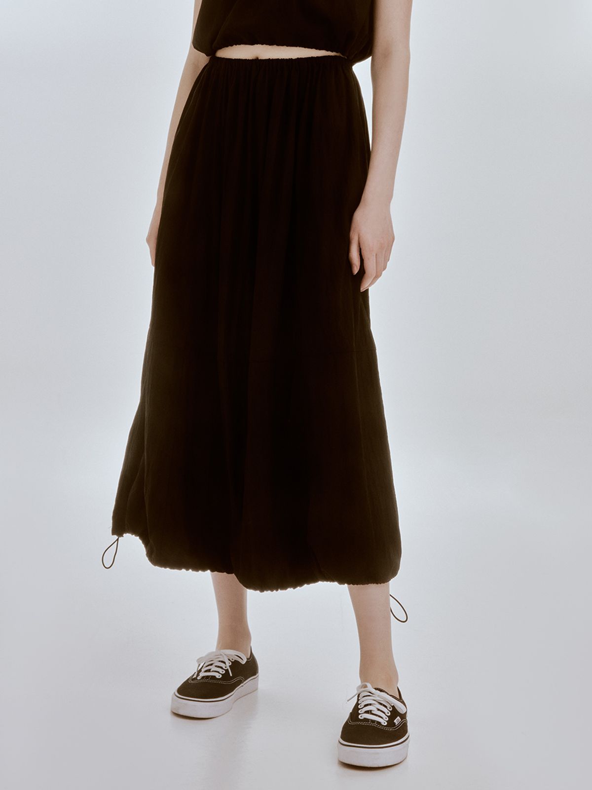 리엘(RE L) Nod string skirt (black)