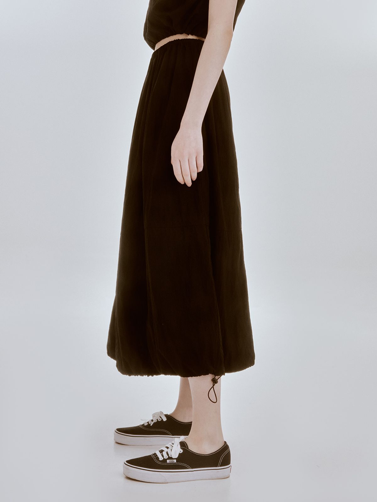 리엘(RE L) Nod string skirt (black)