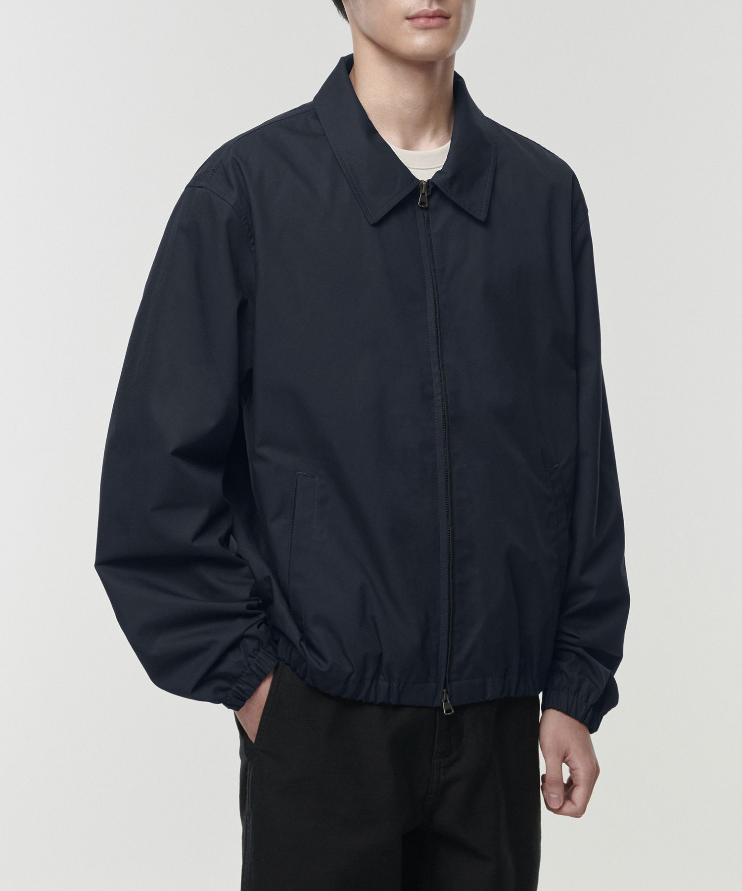 MUSINSA | MUSINSA STANDARD Cotton minimal blouson jacket [navy]