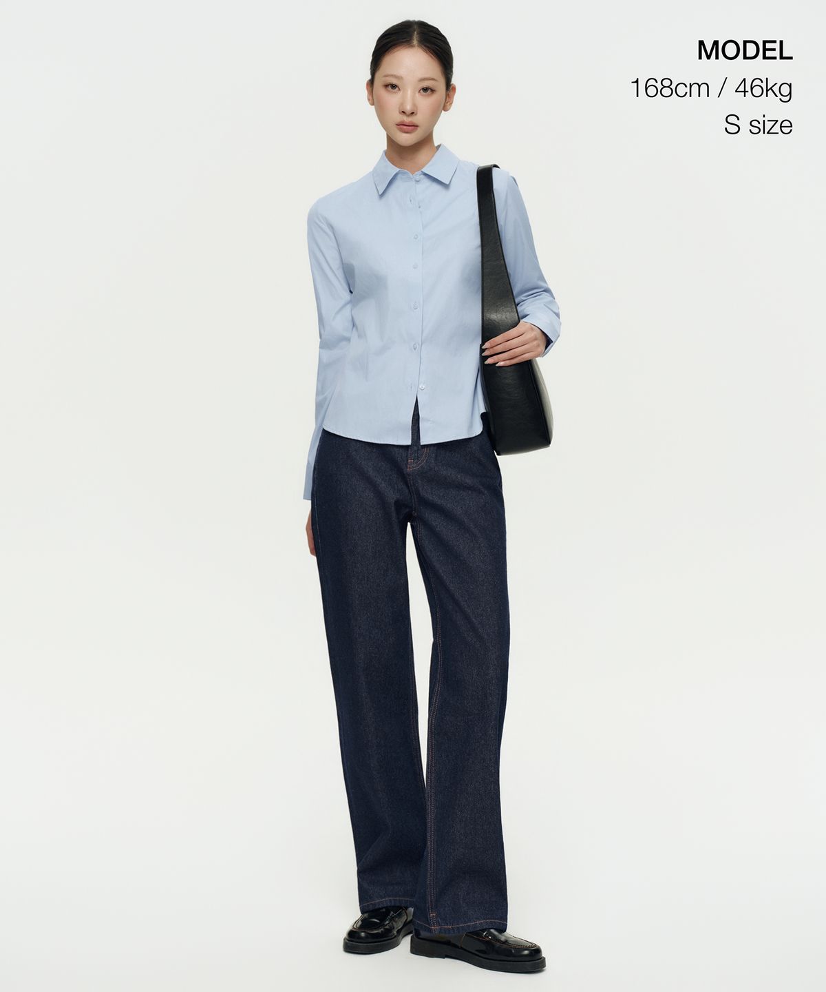 무신사 스탠다드 우먼(MUSINSA STANDARD WOMAN) 우먼즈 슬림 핏 셔츠 [스카이 블루]