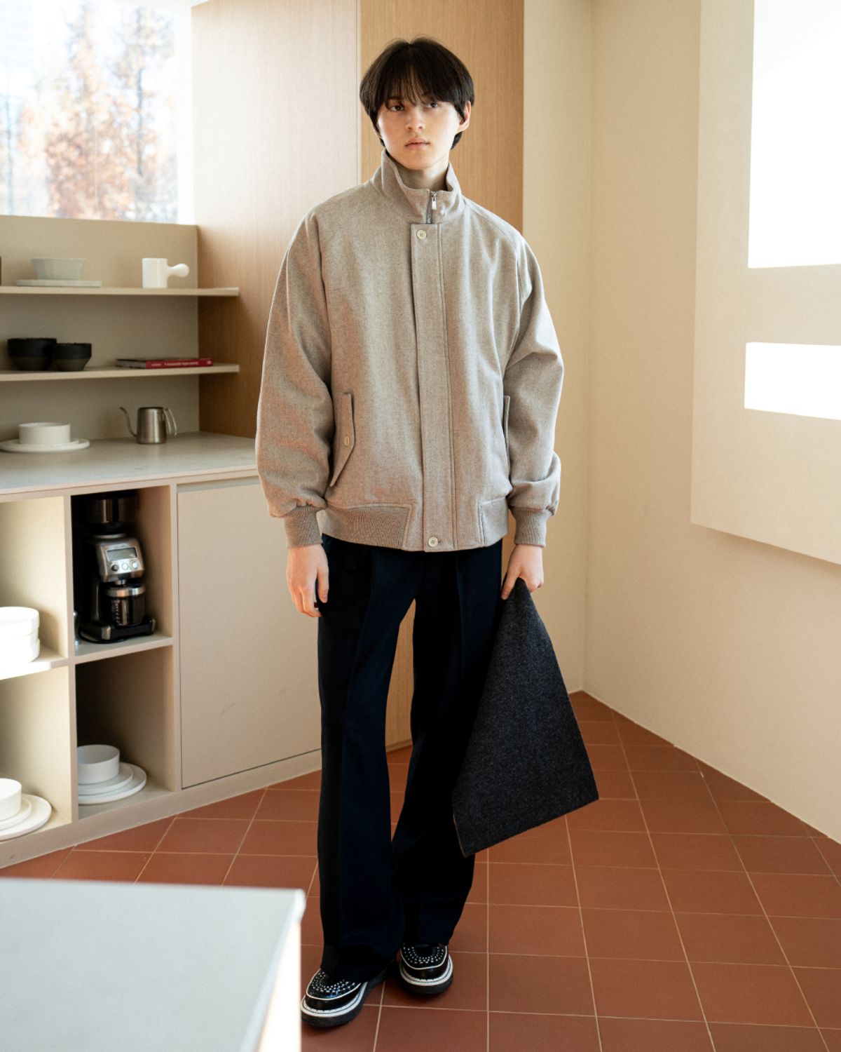 아스트레이(ASTLAY) Stella Belt Pants (Navy)