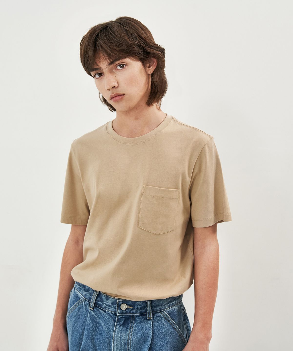 베이직하우스(BASIC HOUSE) [2PACK](포켓+솔리드) 면20수 베이직 반팔티 2팩(5컬러) LWTS0151
