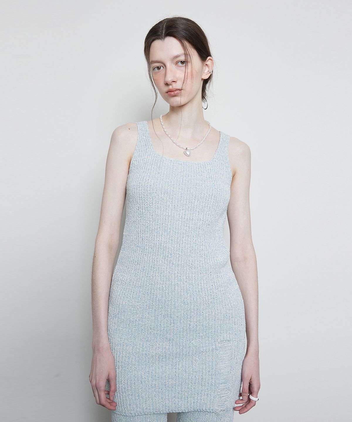 라티젠(LARTIGENT) L3 DEMAGE KNIT DRESS(SKY BLUE)