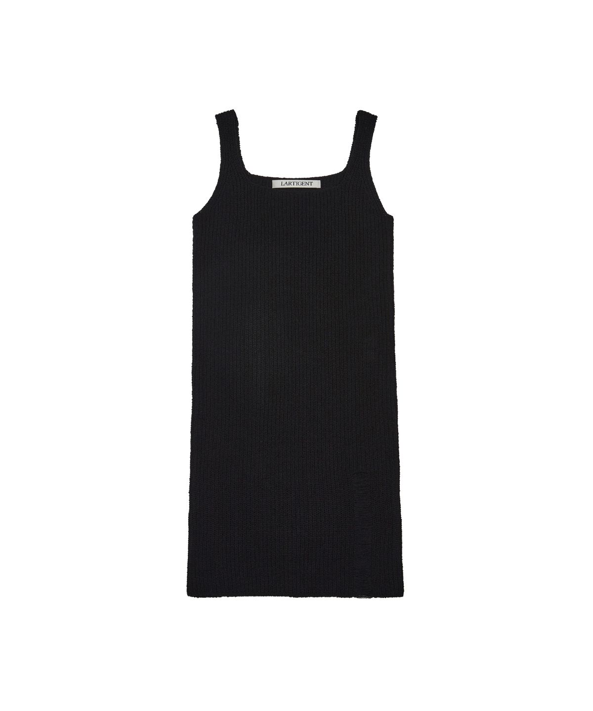 라티젠(LARTIGENT) L3 DEMAGE KNIT DRESS(BLACK)