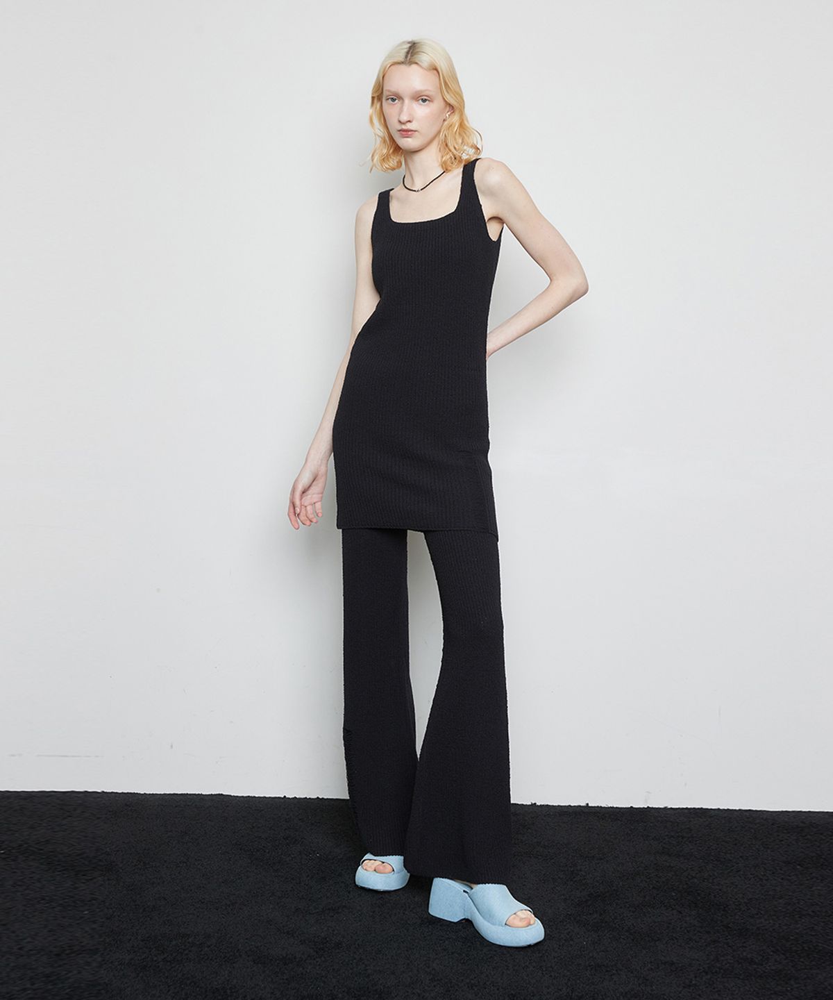 라티젠(LARTIGENT) L3 DEMAGE KNIT PANTS(BLACK)