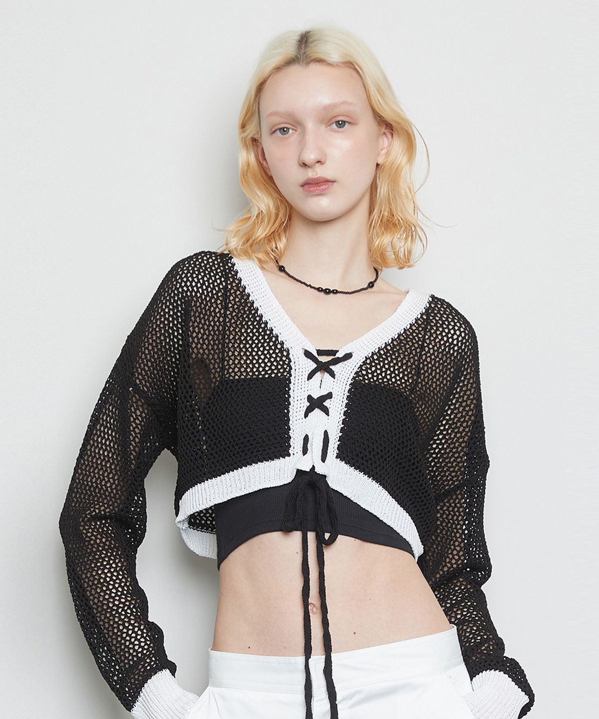 라티젠(LARTIGENT) L3 CORSET CARDIGAN(BLACK)