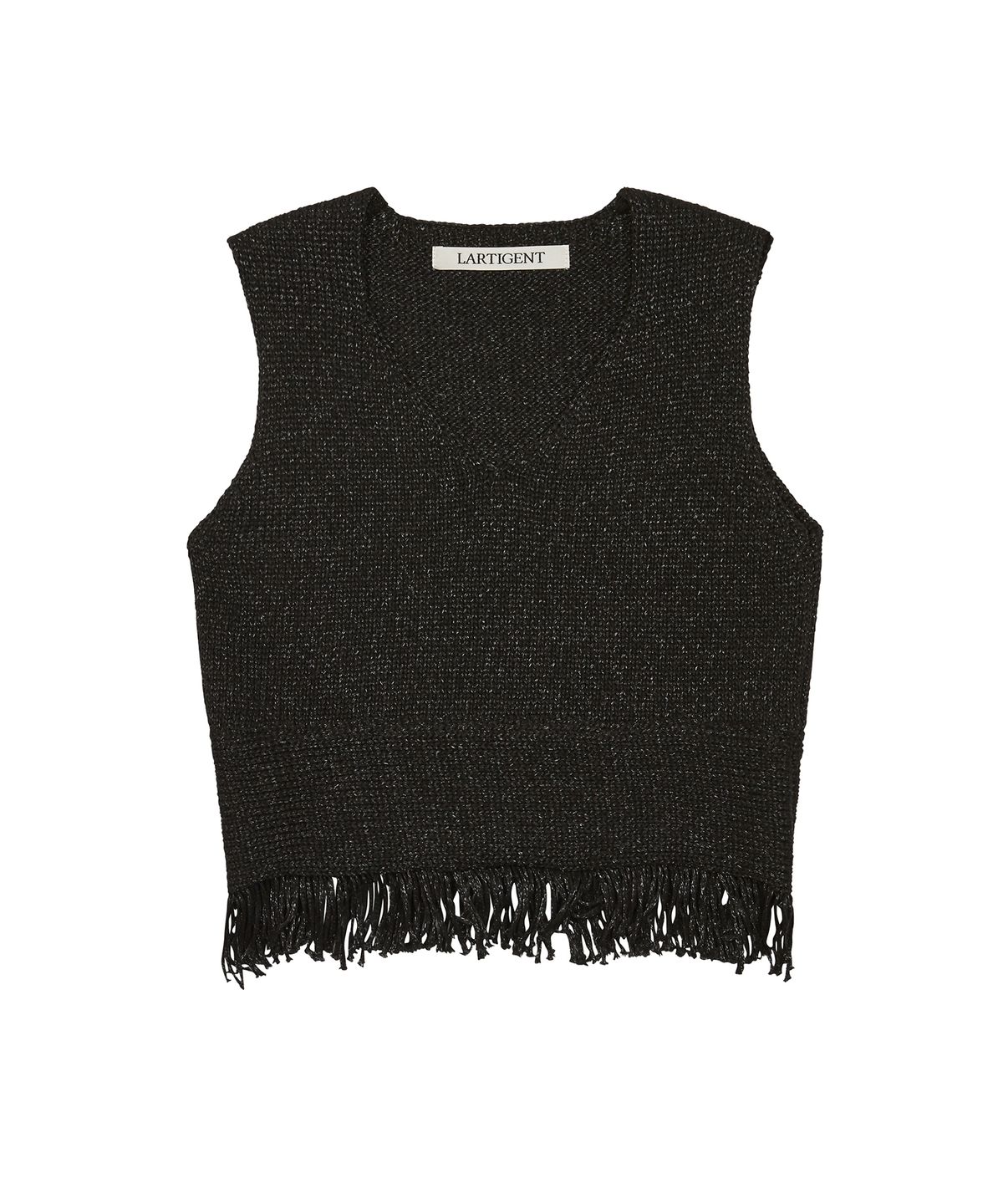 라티젠(LARTIGENT) L3 FRINGE KNIT BUSTIER(BLACK)
