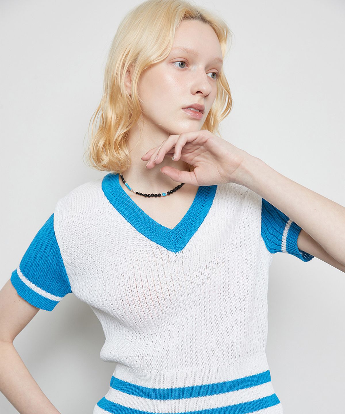 라티젠(LARTIGENT) L3 BOLD DOUBLE LINE KNIT(BLUE)