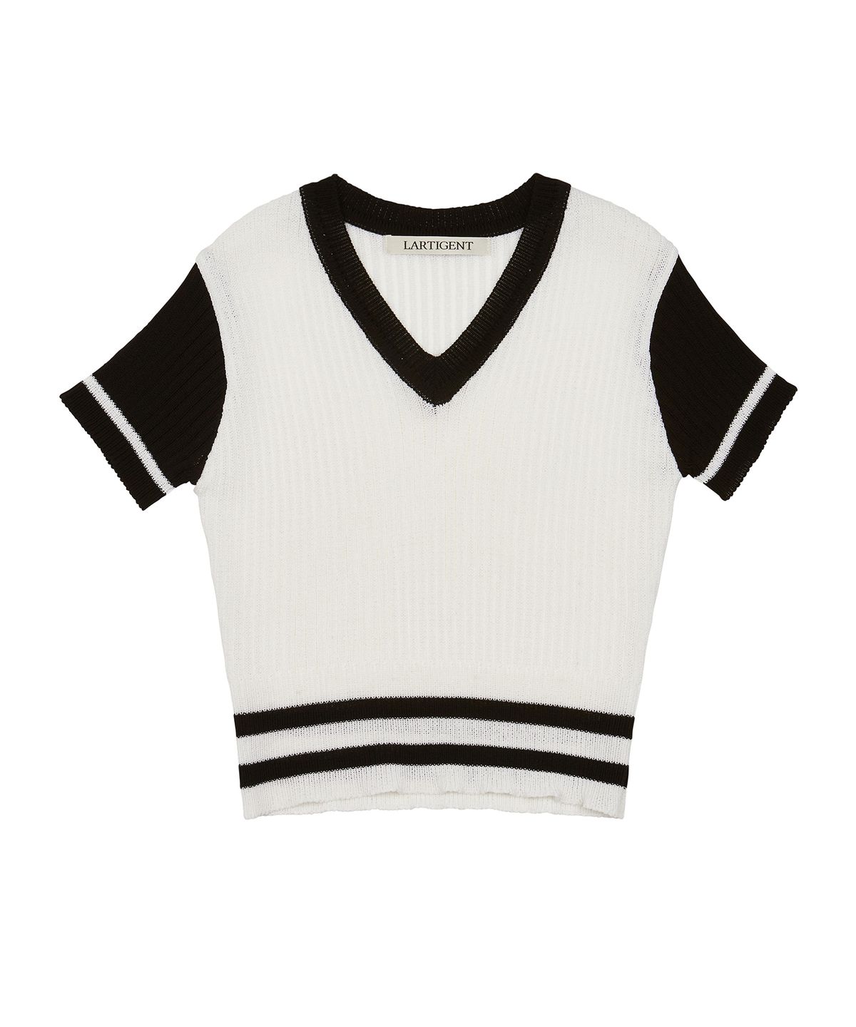 라티젠(LARTIGENT) L3 BOLD DOUBLE LINE KNIT(BLACK)
