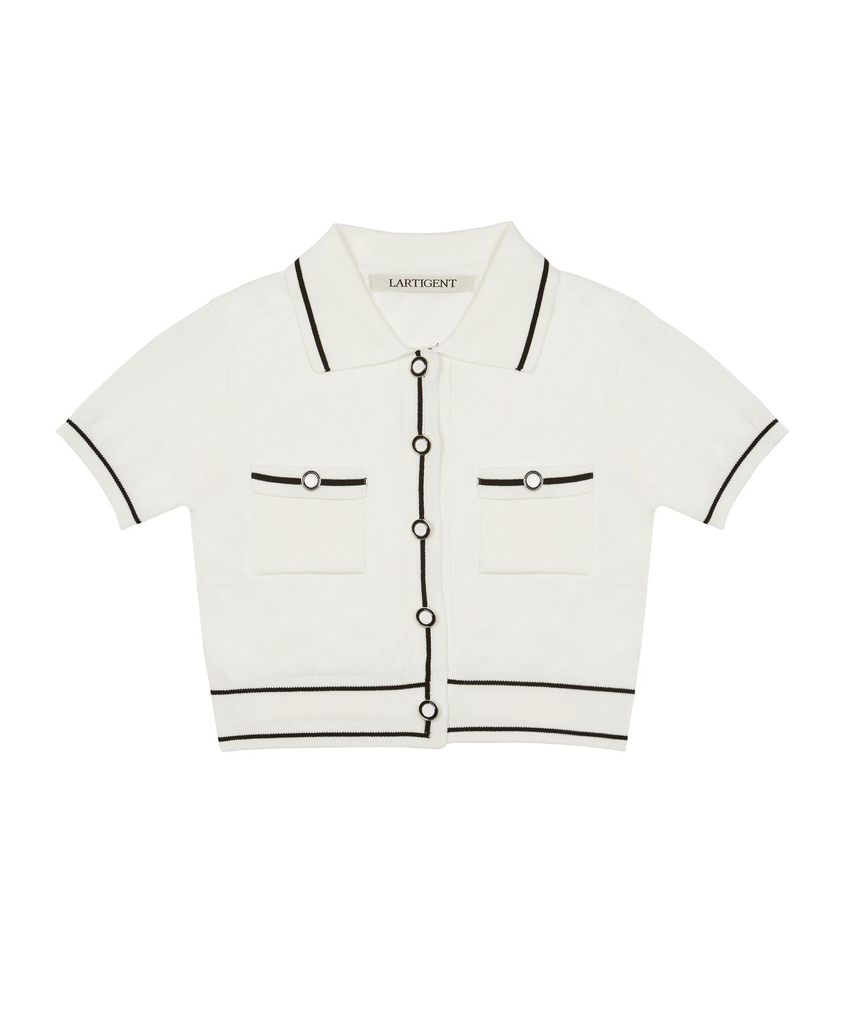 라티젠(LARTIGENT) L3 BUTTON CARDIGAN(IVORY)