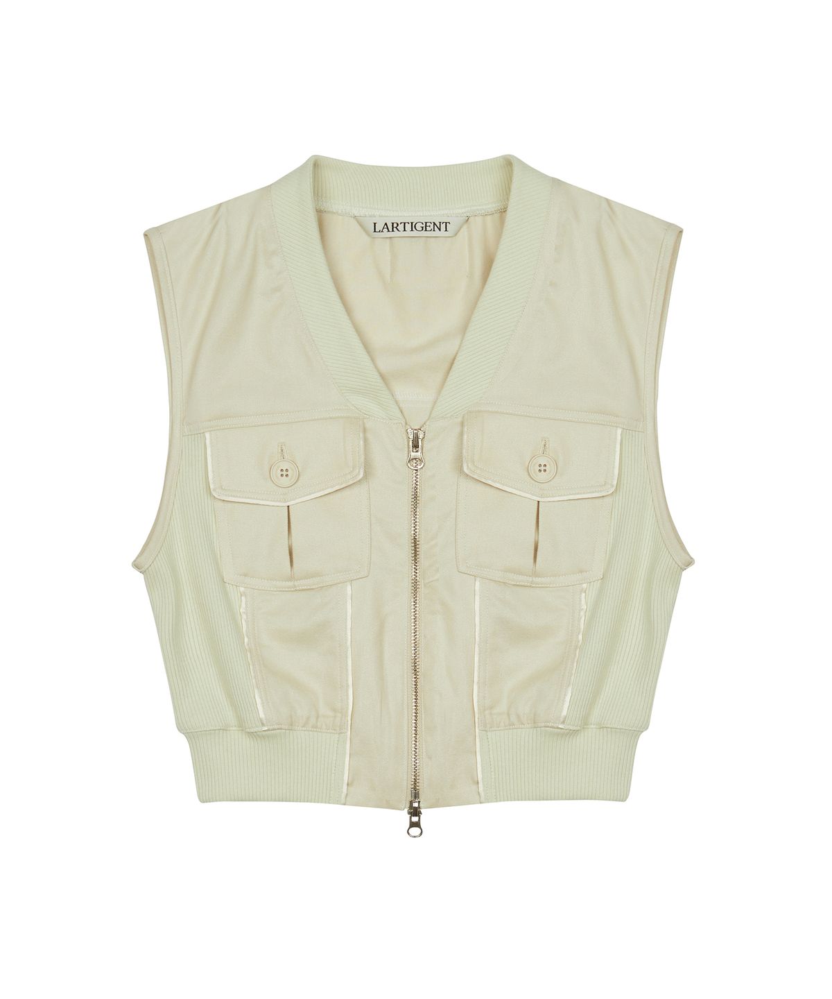 라티젠(LARTIGENT) L3 POCKET VEST ZIPUP(CREAM)