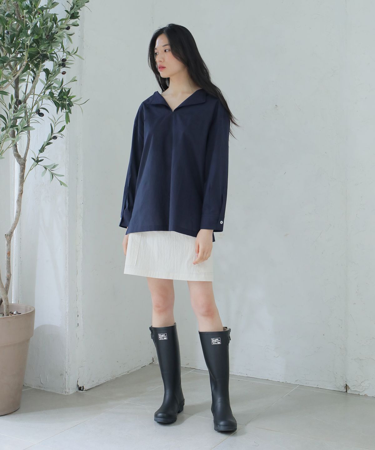 폴앤앨리스(PAUL&ALICE) POCKET MINI SKIRT / CREAM