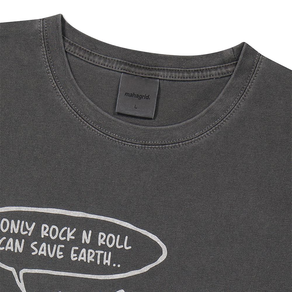 【mahagrid】23SS★ PIGMENT ROCK N ROLL BEAR TEE MUSINSA | MAUER MAUER BER-BEAR GRAPHIC CROP TEE (CHACOAL GREY)