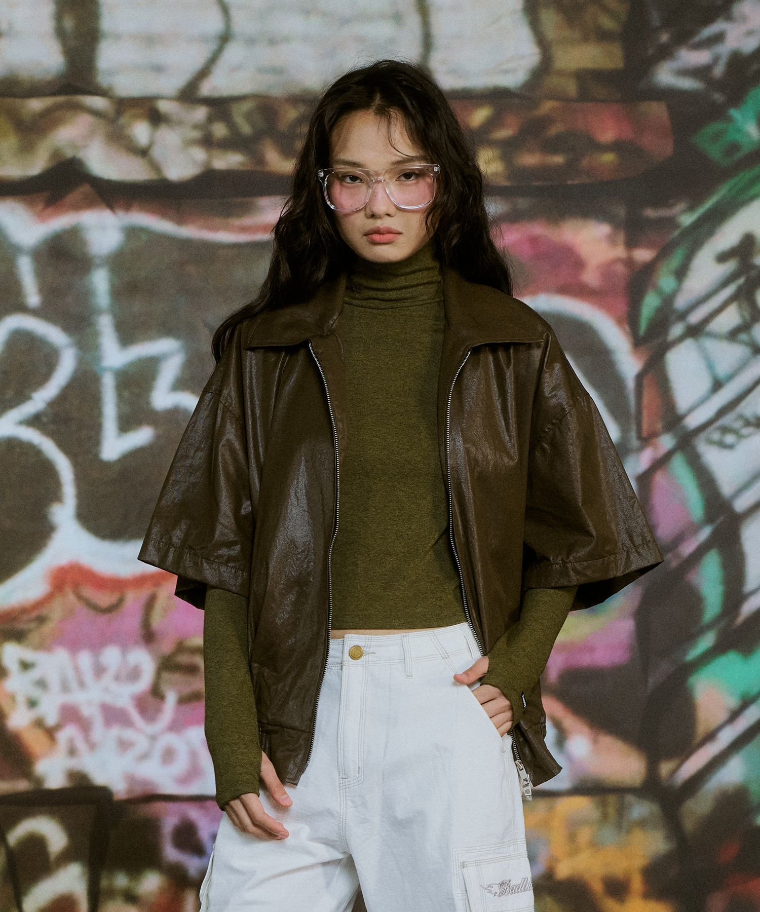 【COSYHARU】Mohair Moul Half Jacket Crop Ver COSYHARU (コシハル) - モヘアモールハーフジャケットクロップ