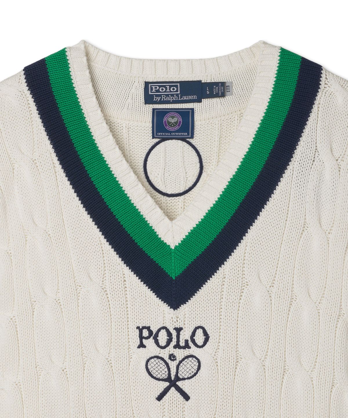 폴로 랄프 로렌(POLO RALPH LAUREN) 윔블던 크리켓 풀오버 스웨터 - 화이트