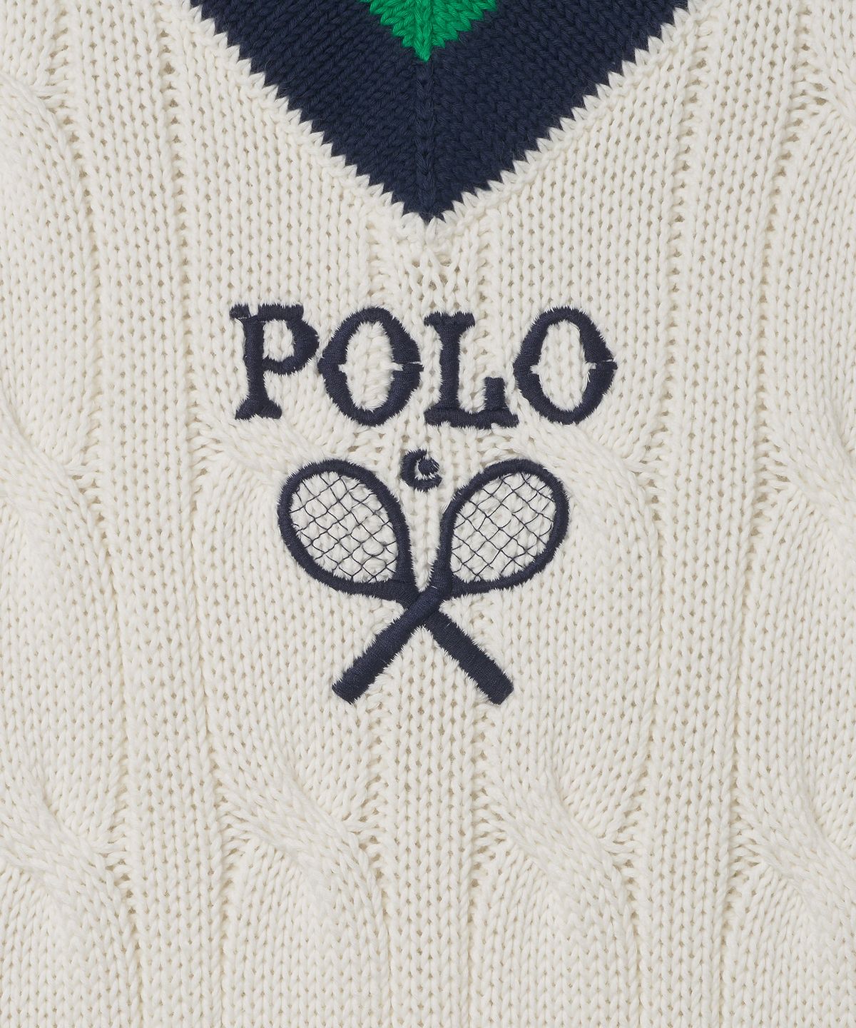 폴로 랄프 로렌(POLO RALPH LAUREN) 윔블던 크리켓 풀오버 스웨터 - 화이트