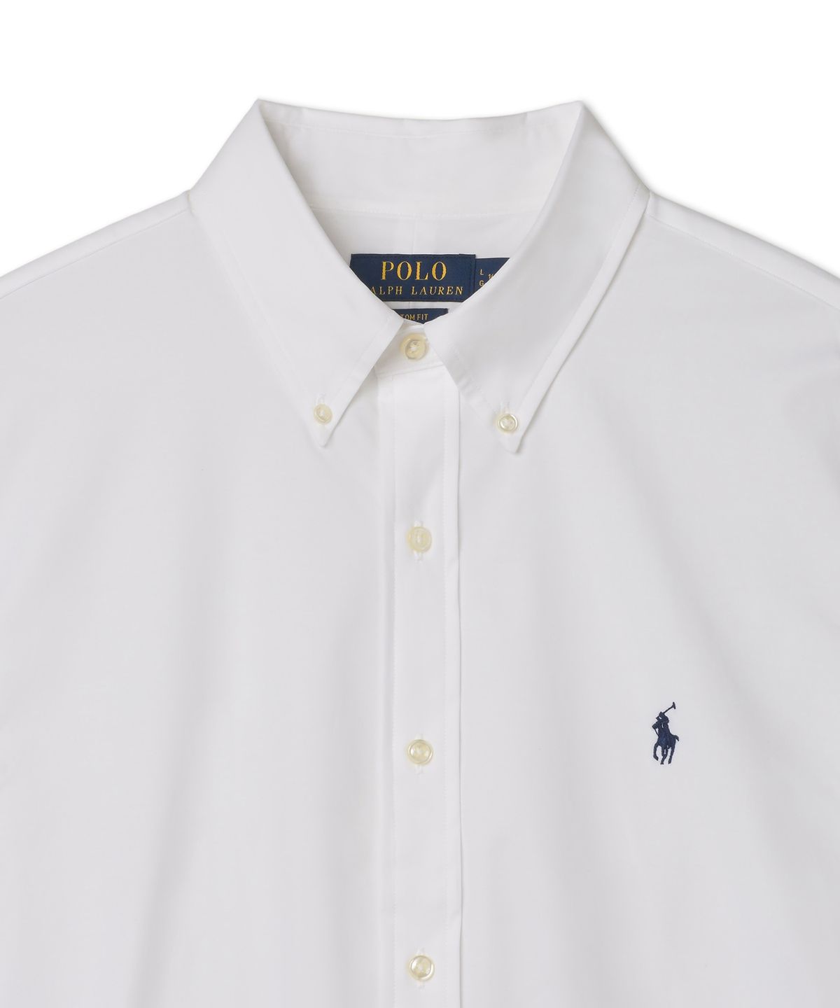폴로 랄프 로렌(POLO RALPH LAUREN) 커스텀핏 숏슬리브 포플린 셔츠 - 화이트