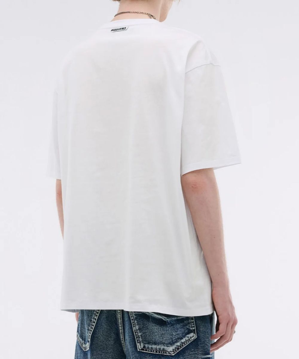 MAISON MINED ■ DOODLE HEART HALF T 메종미네드 ~30% - DOODLE HEART HALF T WHITE RED