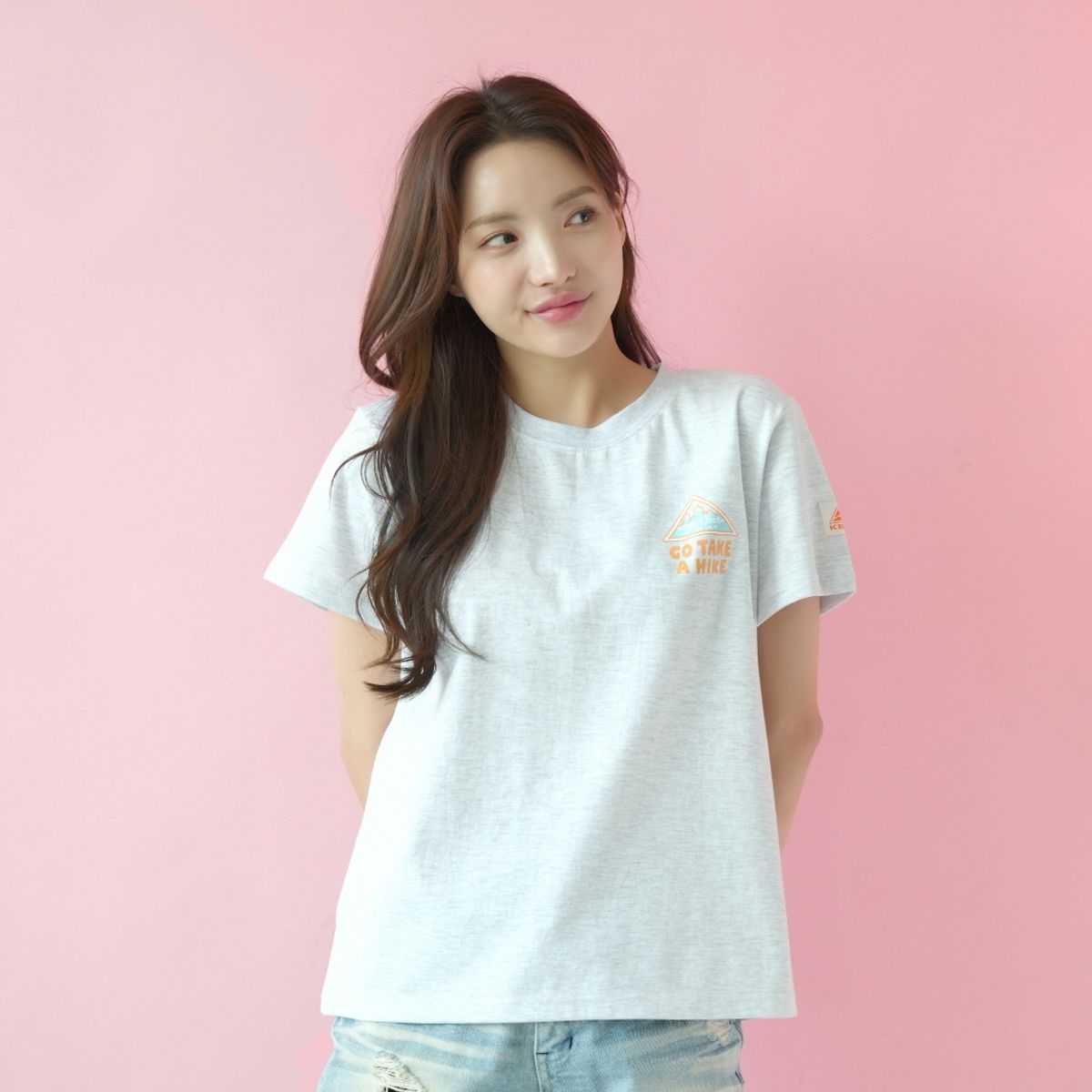 켈티(KELTY) HK 티셔츠 화이트멜란지