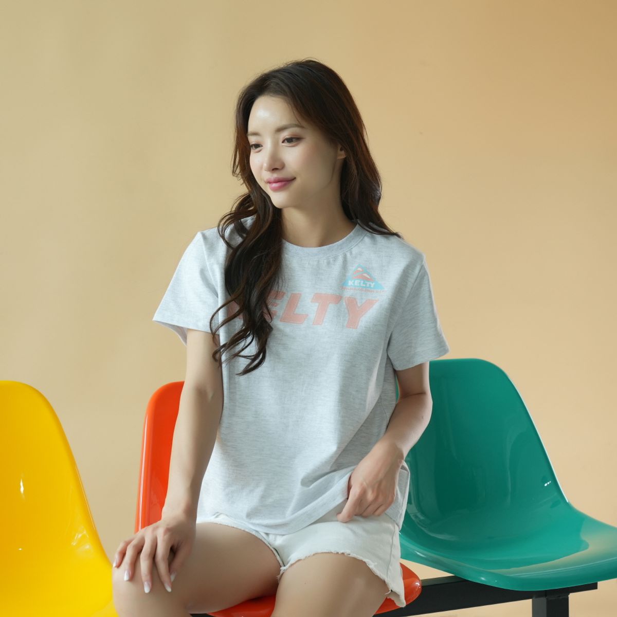 켈티(KELTY) HC 티셔츠 화이트멜란지