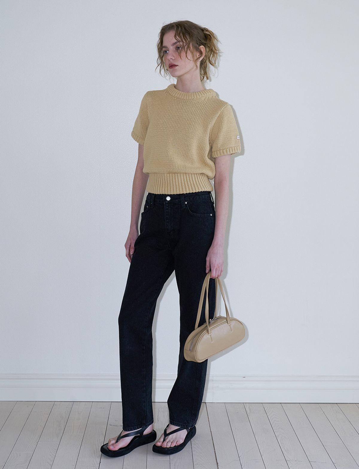 썸웨어버터(SOMEWHEREBUTTER) demi baguette bag - sand beige