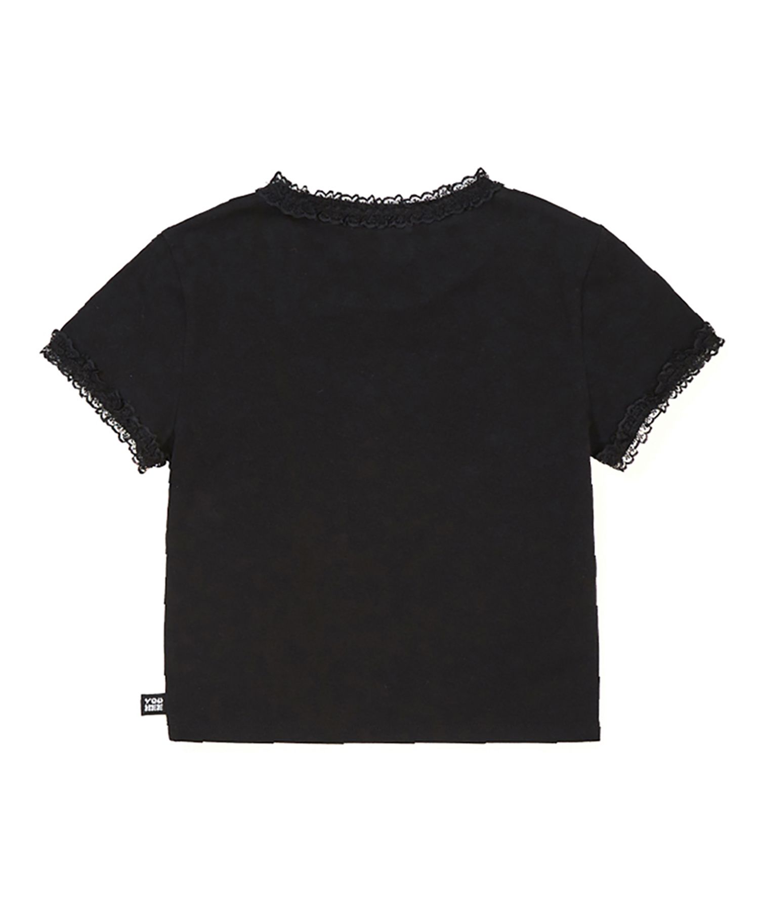 韓国人気 [YOUHEE] LACE TRIMMING LETTERING T-SHIRTS MUSINSA | YOUHEE LACE LETTERING BABY T-SHIRTS BLACK