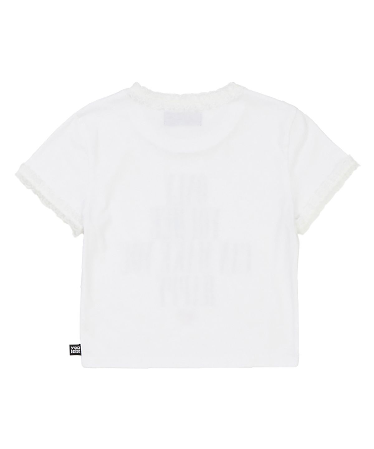 유희(YOUHEE) LACE LETTERING BABY T-SHIRTS WHITE
