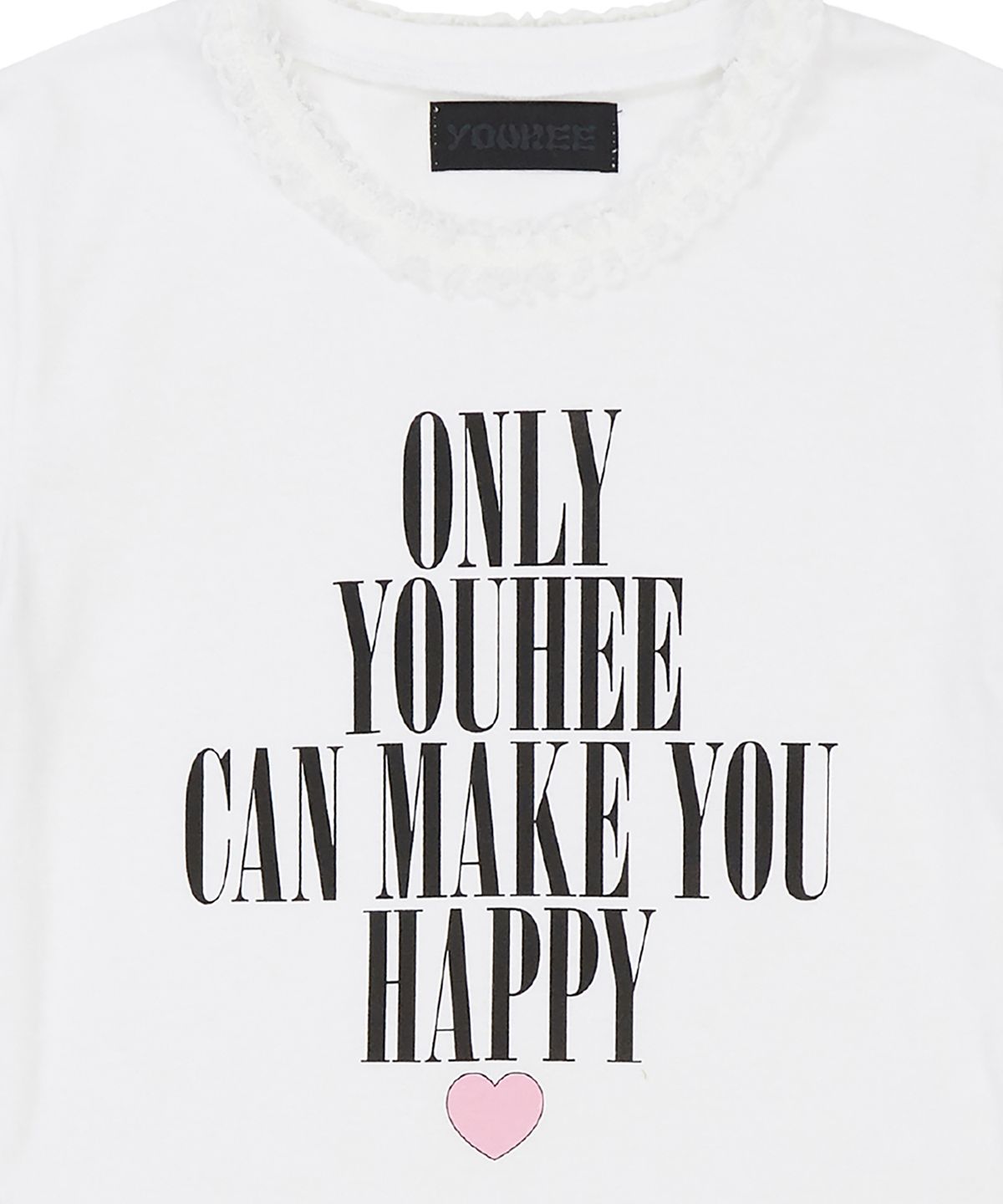 유희(YOUHEE) LACE LETTERING BABY T-SHIRTS WHITE