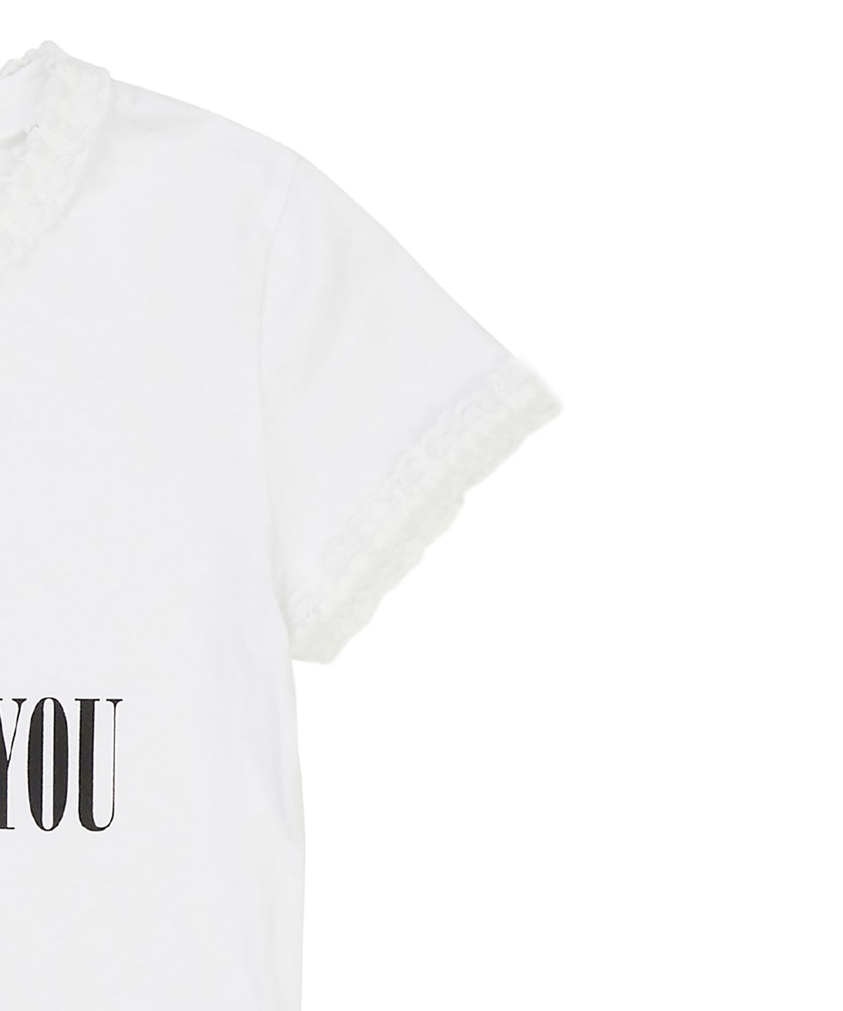 유희(YOUHEE) LACE LETTERING BABY T-SHIRTS WHITE